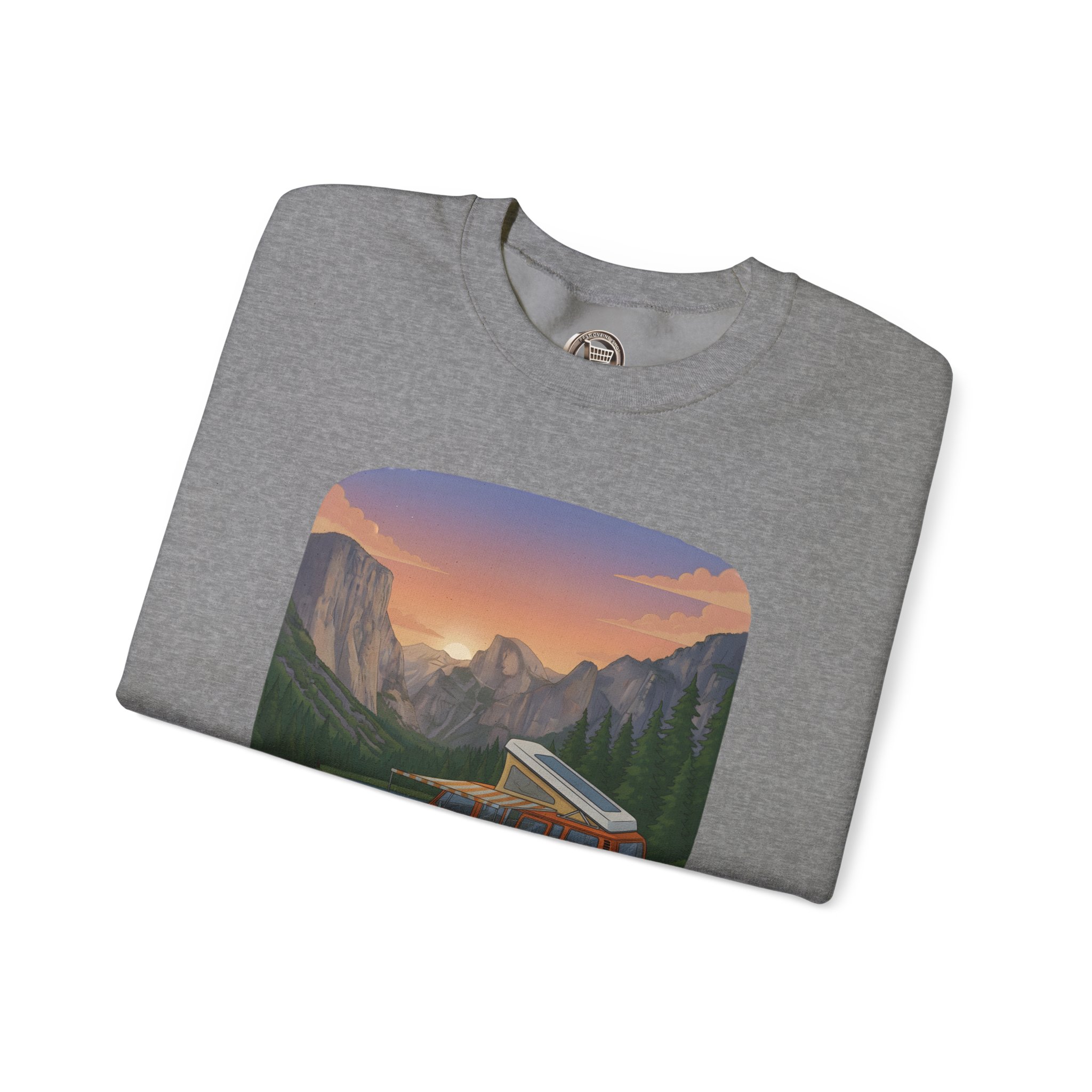 Unisex Heavy Blend™ Crewneck Sweatshirt — "Adventure Awaits-Go Find It"" Design Sitcom-Line