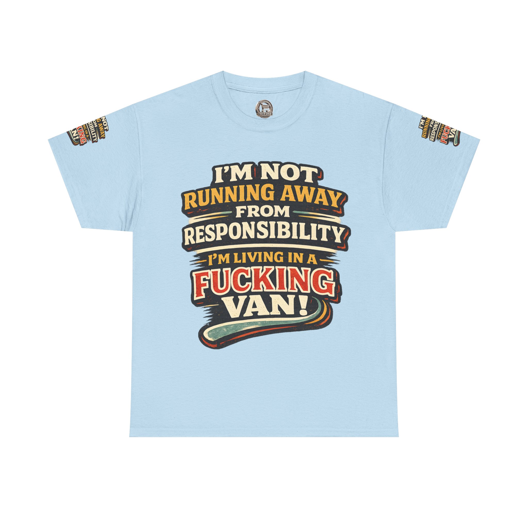 Unisex Heavy Cotton Tee — "I`m Not running Away" Design F**K-Line