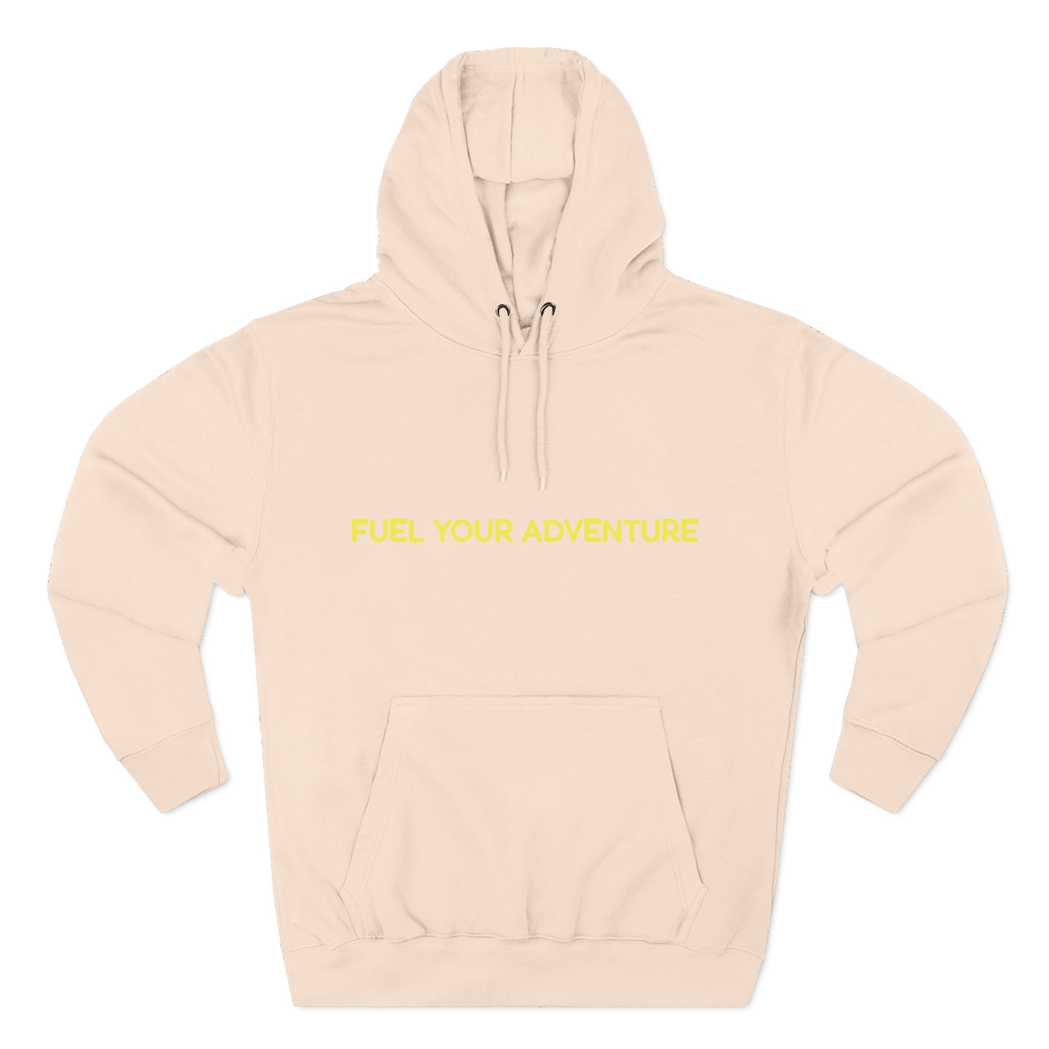 Three-Panel Fleece Hoodie - "Fuel Your Adventure" Design Sitcom-Line