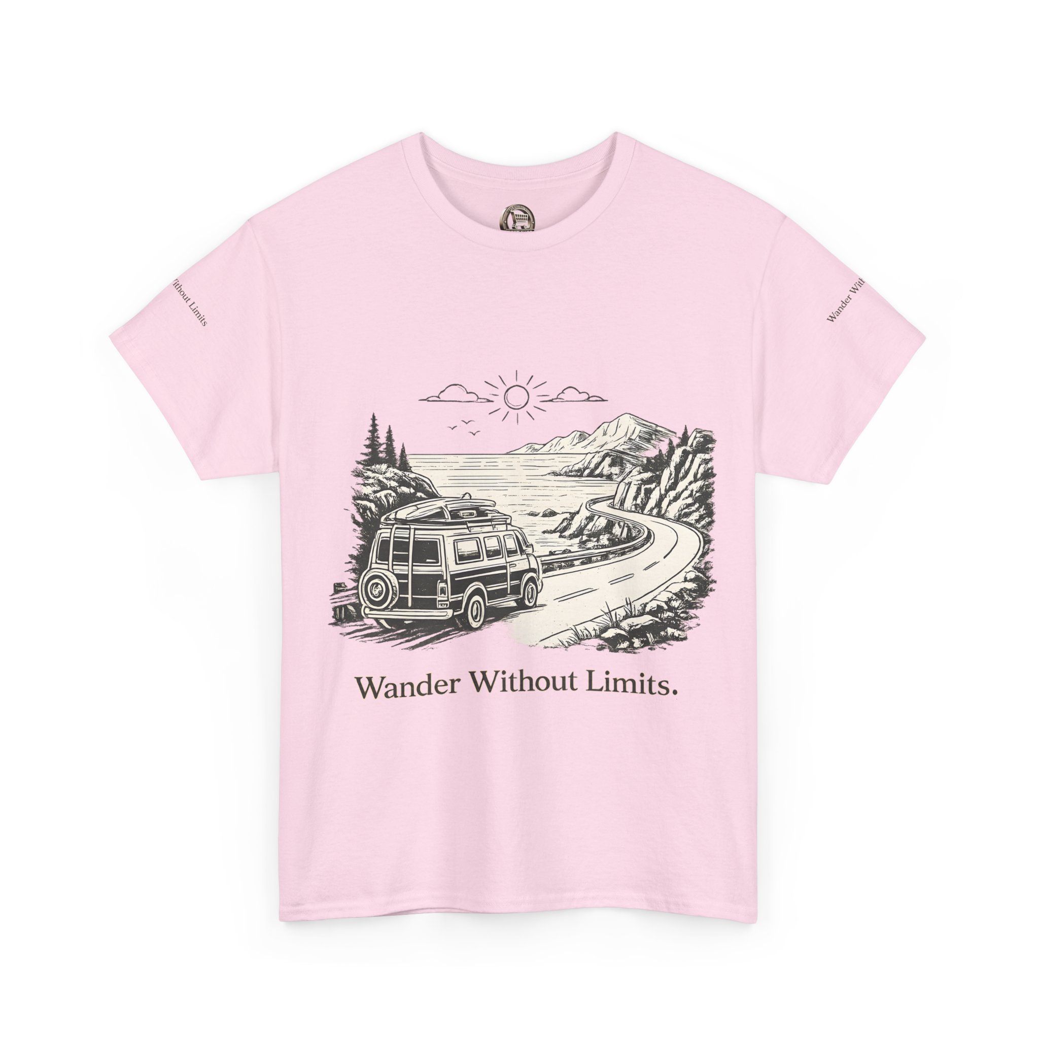 15915613757261814542_2048.jpeg Unisex Heavy Cotton Tee — "Wander Without Limits" Design Minimal-Line