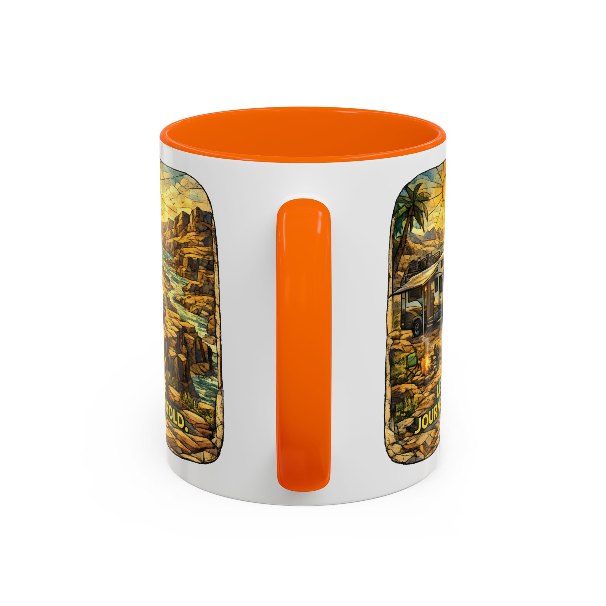 1591982269494320290_2048.jpeg Accent Coffee Mug (11, 15oz) — "Let The Journey Unfold" Design Cubic-Line