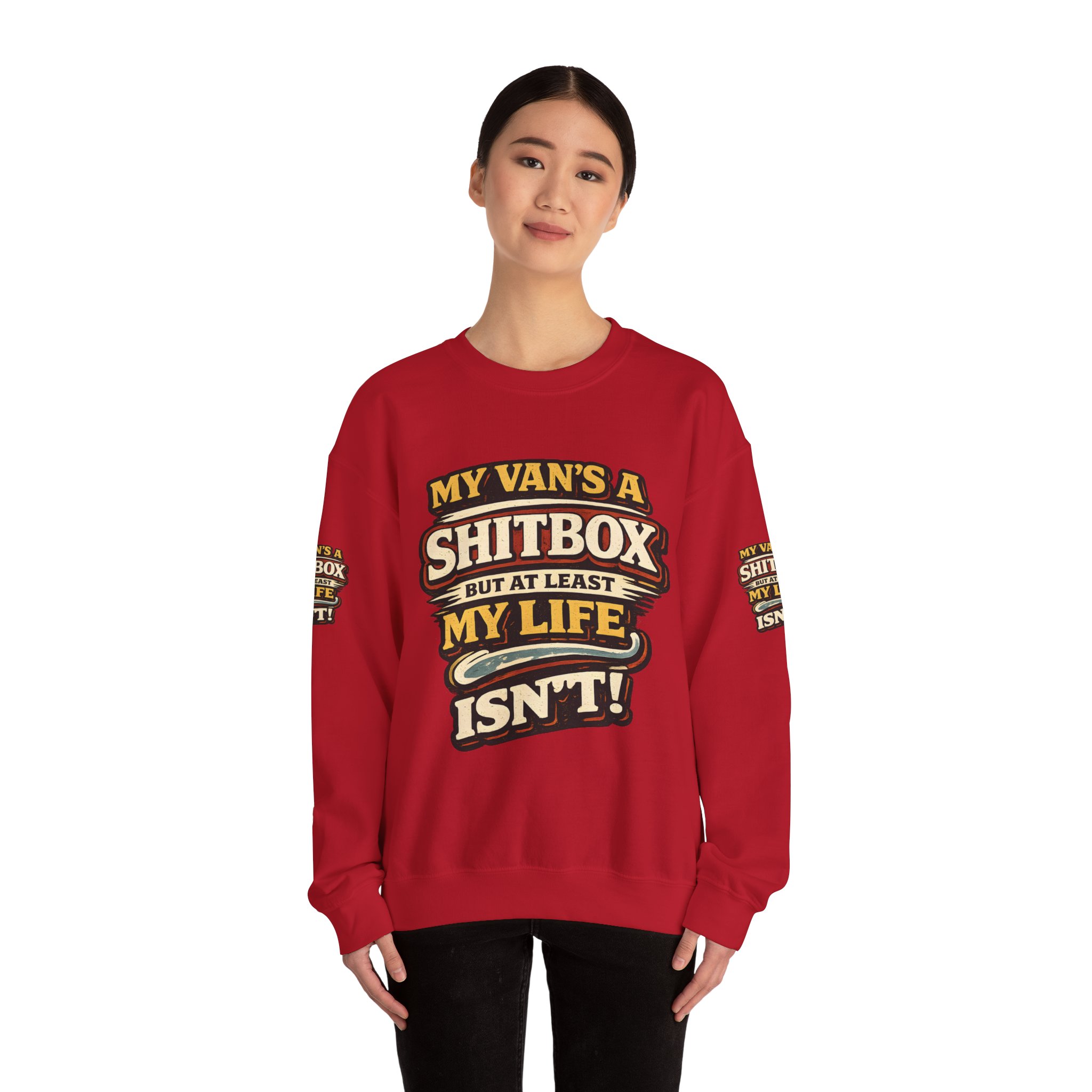 15934126653662485432_2048.jpeg Unisex Heavy Blend™ Crewneck Sweatshirt — "My Van`s A Shitbox" Design F**K-Line