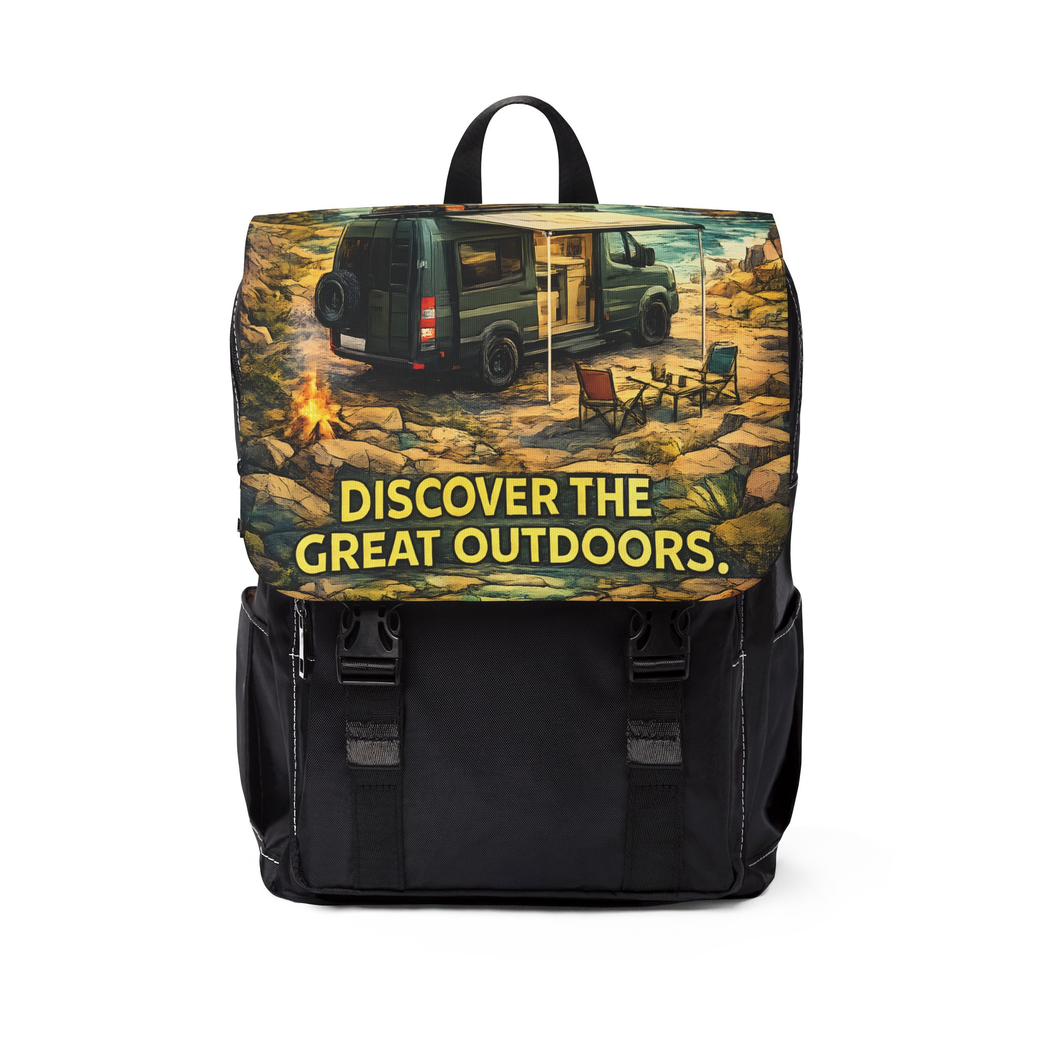 15935476086658670715_2048.jpeg Unisex Casual Shoulder Backpack — "Discover The Great Outdoors" Design Cubic-Line