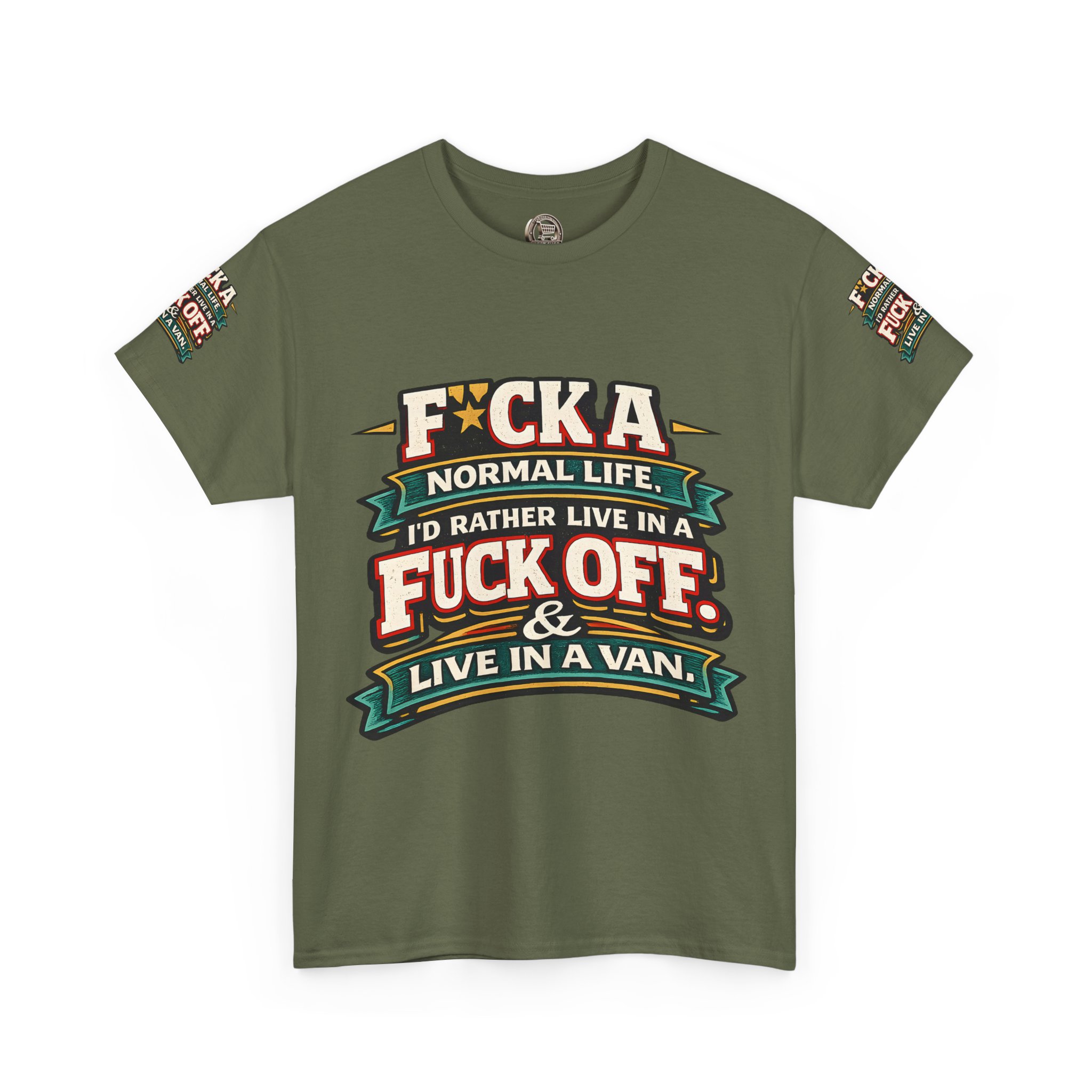 Unisex Heavy Cotton Tee — "Fuck A Normal Life" Design F**K-Line