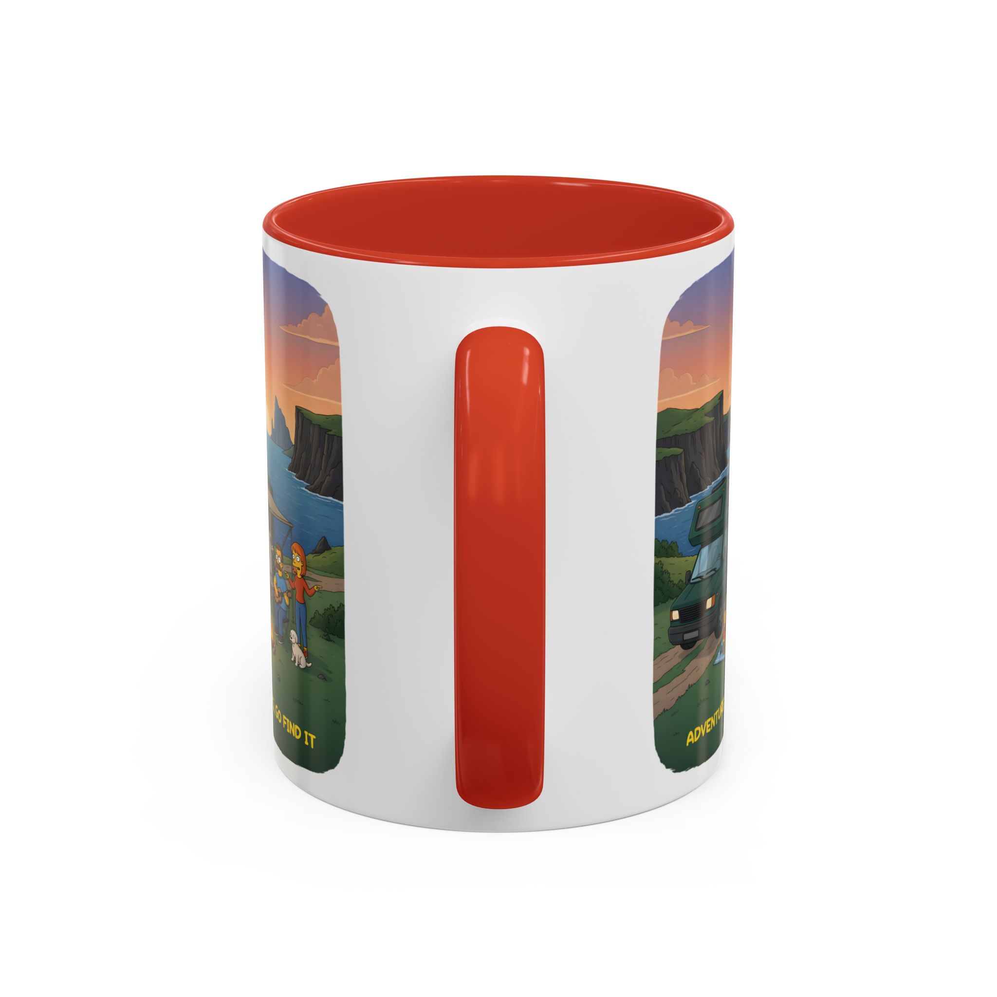 Accent Coffee Mug (11, 15oz) — "Adventure Awaits-Go Find It"" Design Sitcom-Line