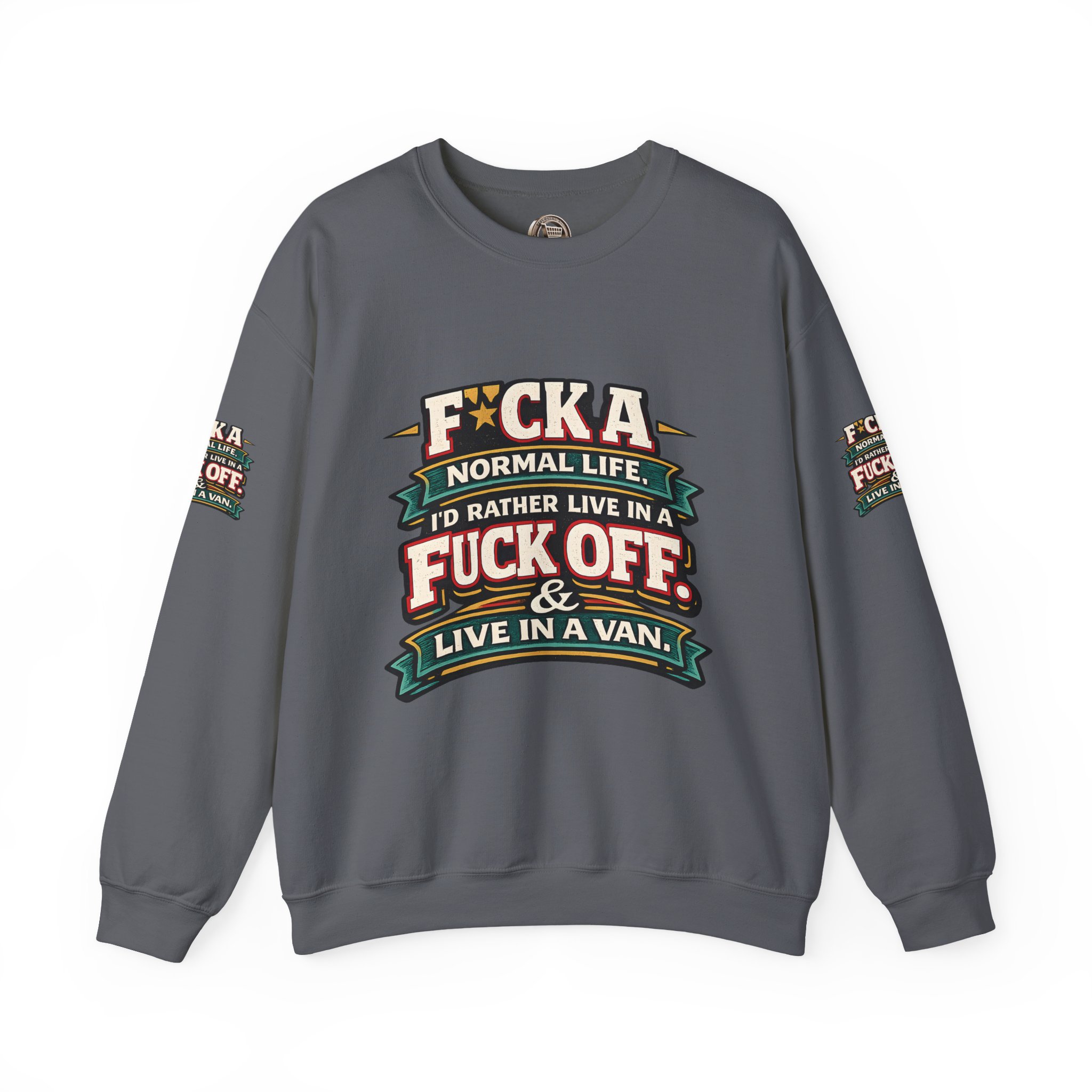 15947182524953511304_2048.jpeg Unisex Heavy Blend™ Crewneck Sweatshirt — "Fuck A Normal Life" Design F**K-Line