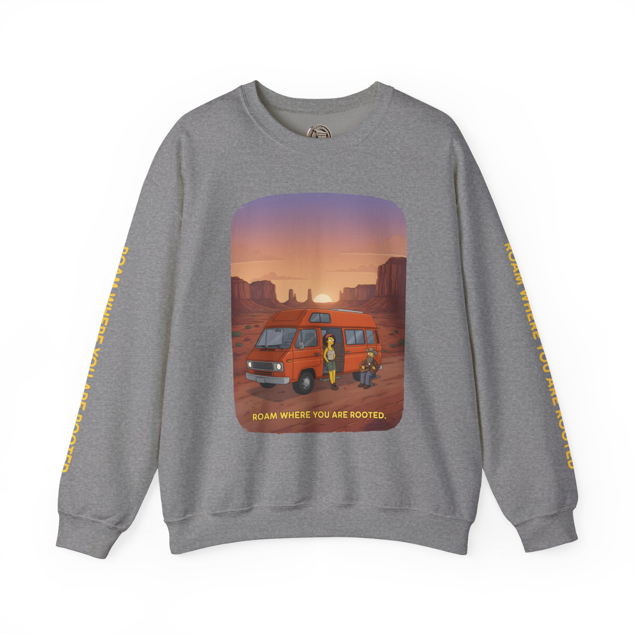 15948421501823483224_2048.jpeg Unisex Heavy Blend™ Crewneck Sweatshirt — "Roam Where You Are Rooted" Design Sitcom-Line