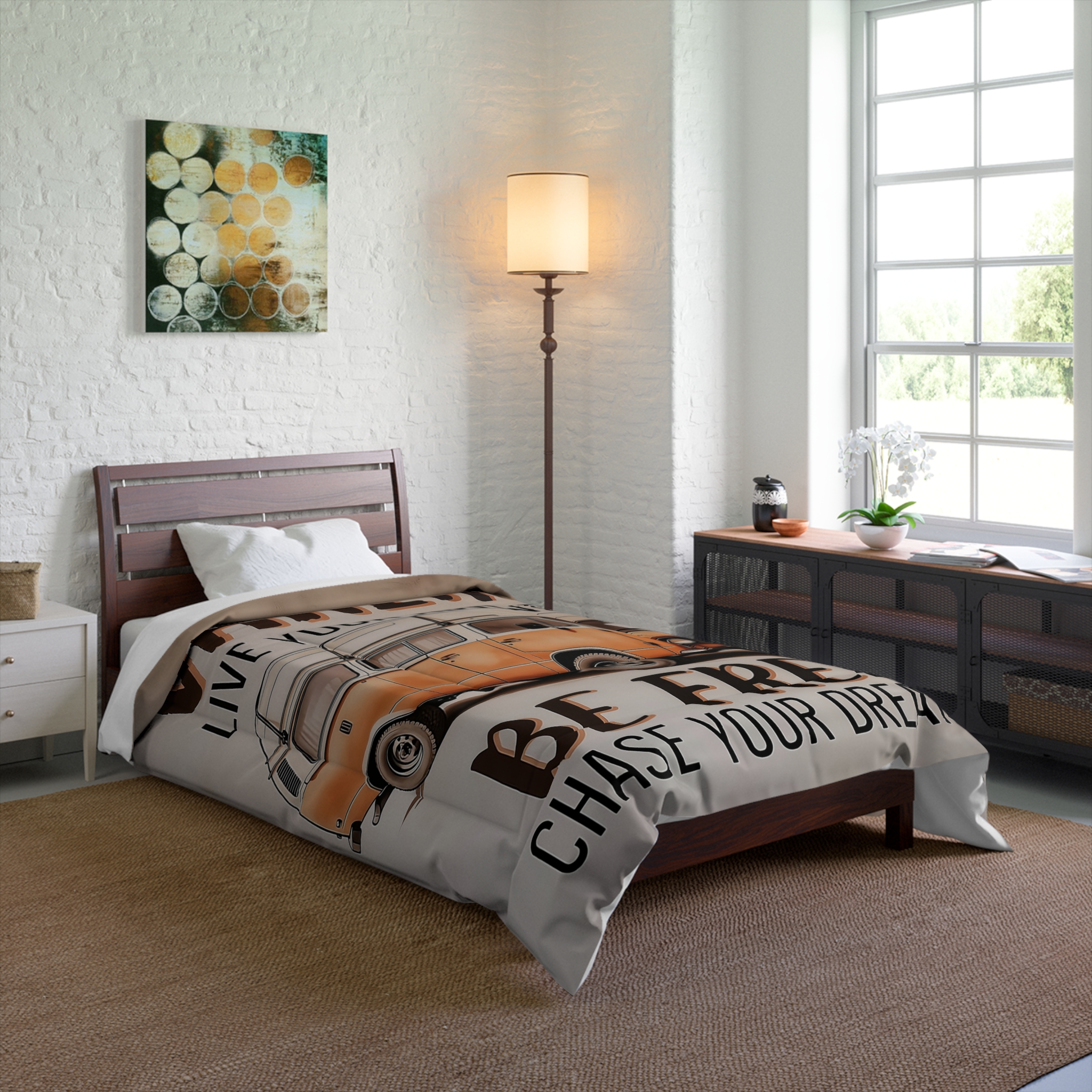 Comforter – 'Be Free, Chase Your Dreams' Vintage Camper Bedding