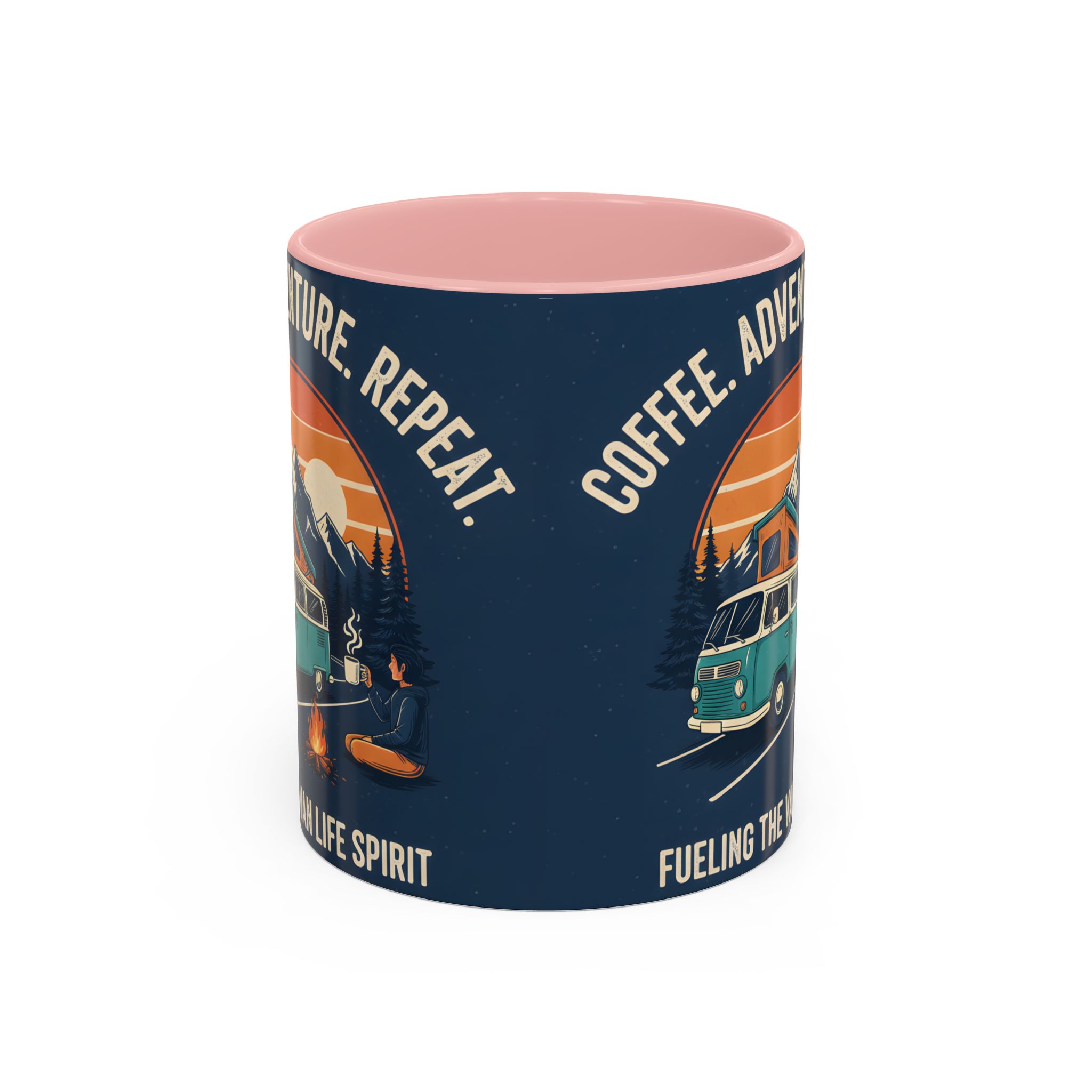 Accent Coffee Mug (11, 15oz) - "Coffee. Adventure. Repeat."