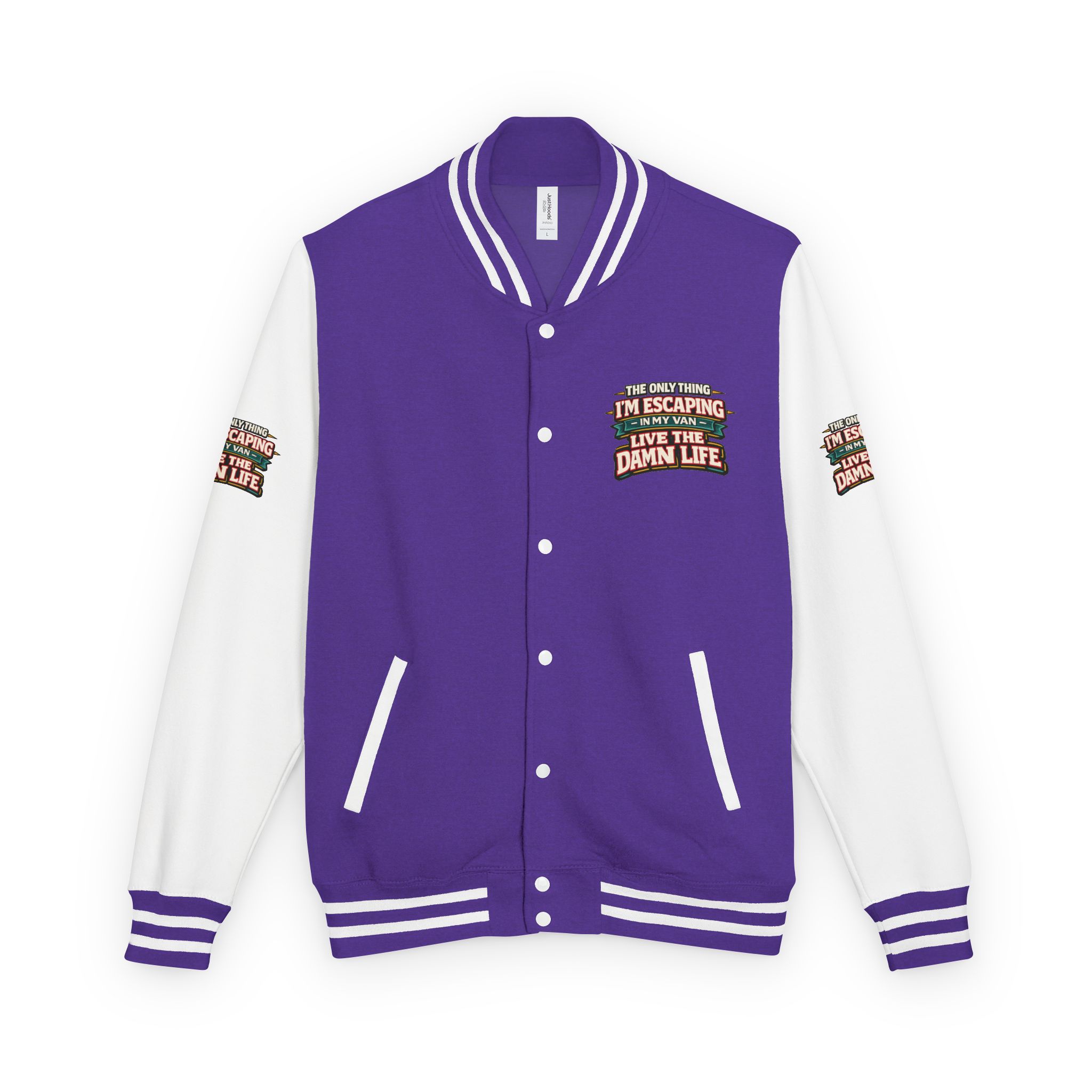 Unisex Heavyweight Letterman Jacket — "The Only Thing I´m Escaping" Design F**K-Line