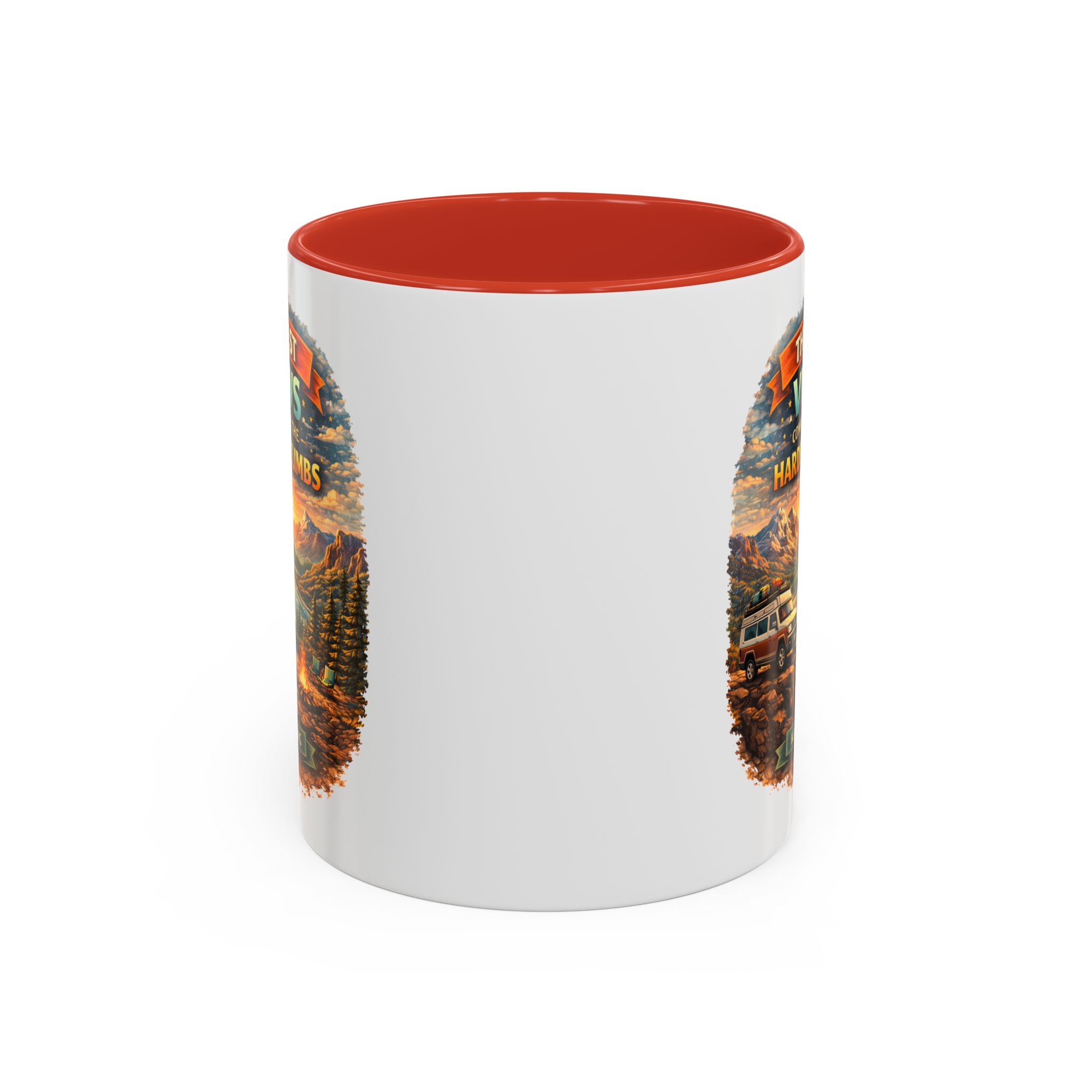 Accent Coffee Mug (11, 15oz) — "The Best Views" Design Scenic-Line