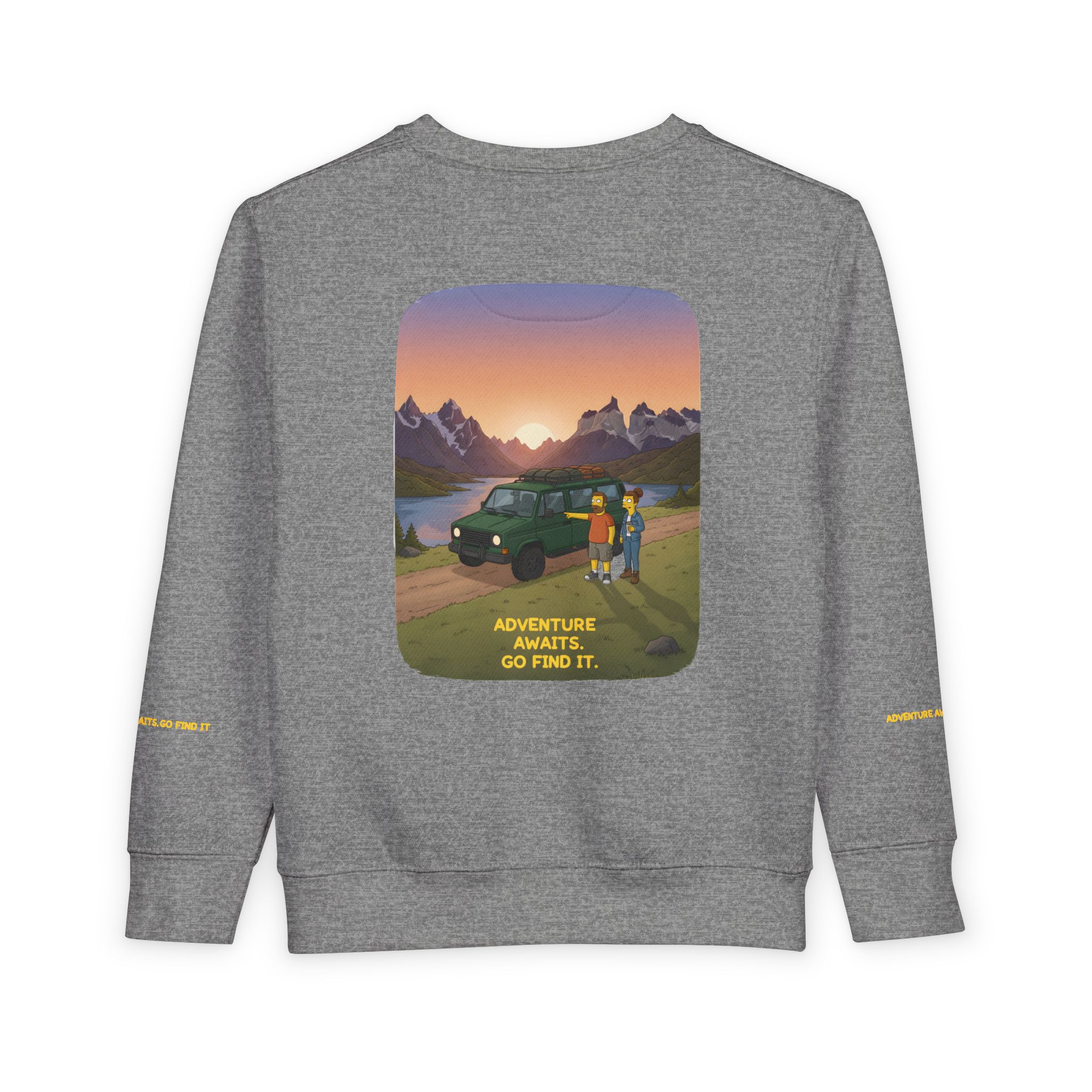 Toddler Sweatshirt - "Adventure Awaits-Go Find It" (Design Sitcom-Line)