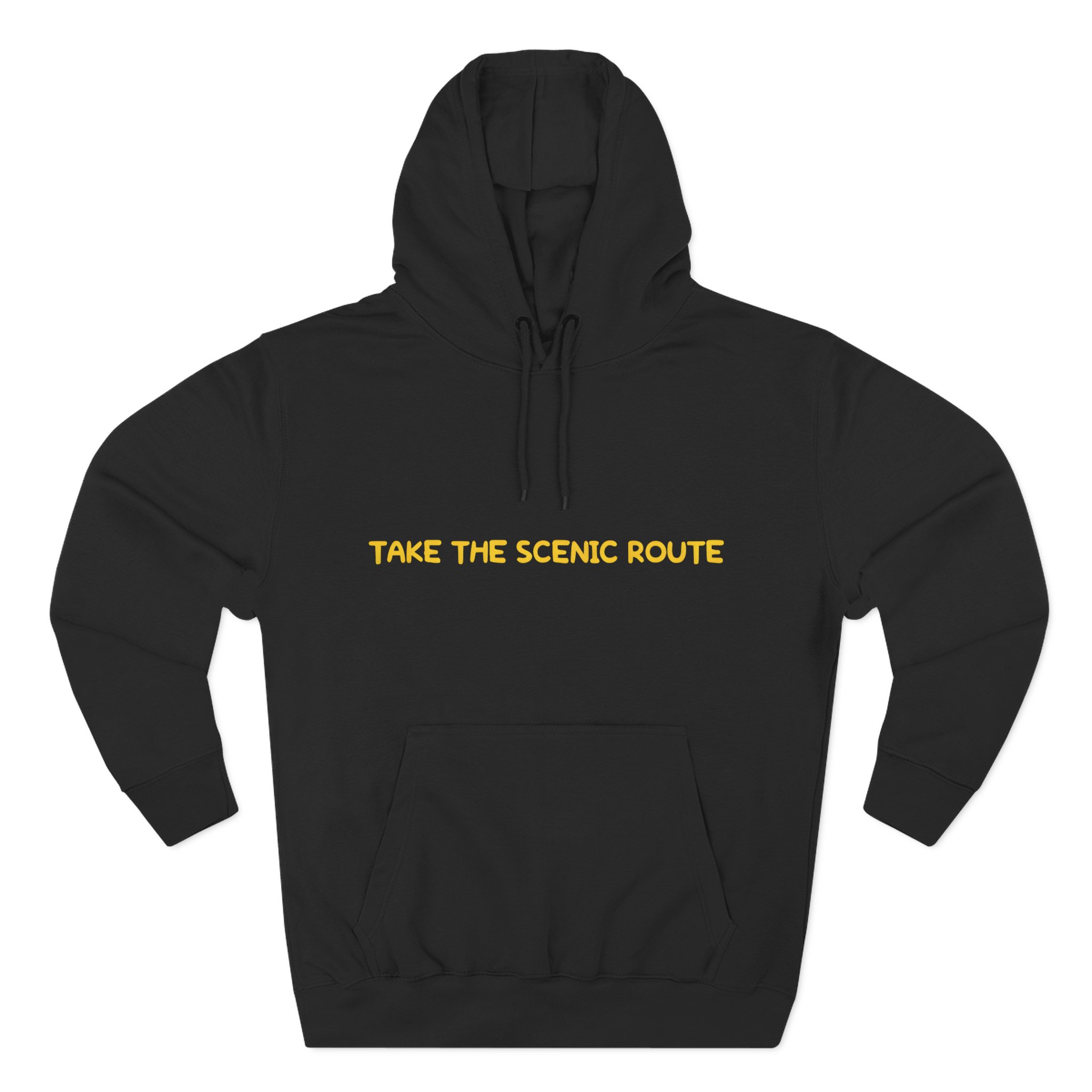 Three-Panel Fleece Hoodie - "Take The Scenic Route" Design Sitcom-Line