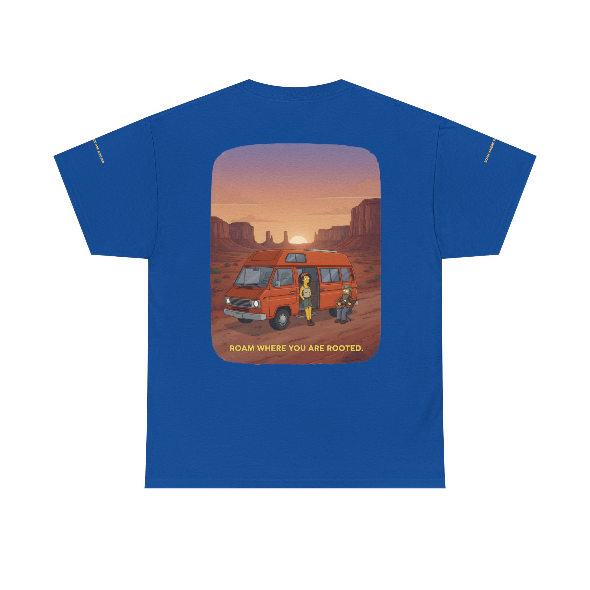 Unisex Heavy Cotton Tee — "Roam Where You Are Rooted" Design Sitcom-Line