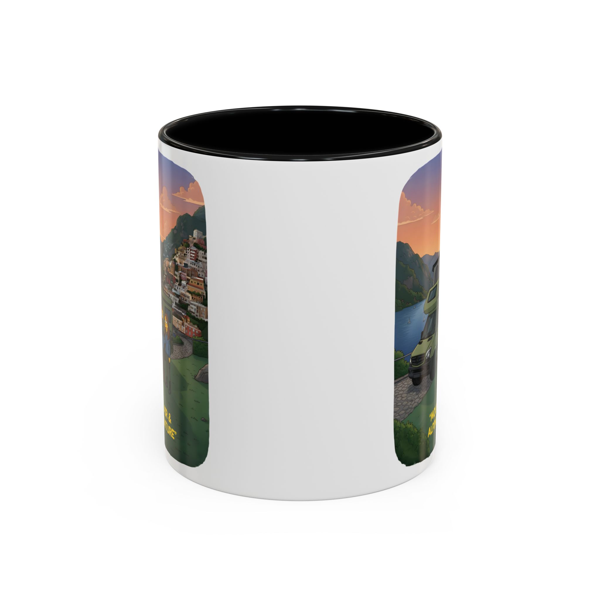 Accent Coffee Mug (11, 15oz) — "Mountain Air And Alpine Adventure"" Design Sitcom-Line