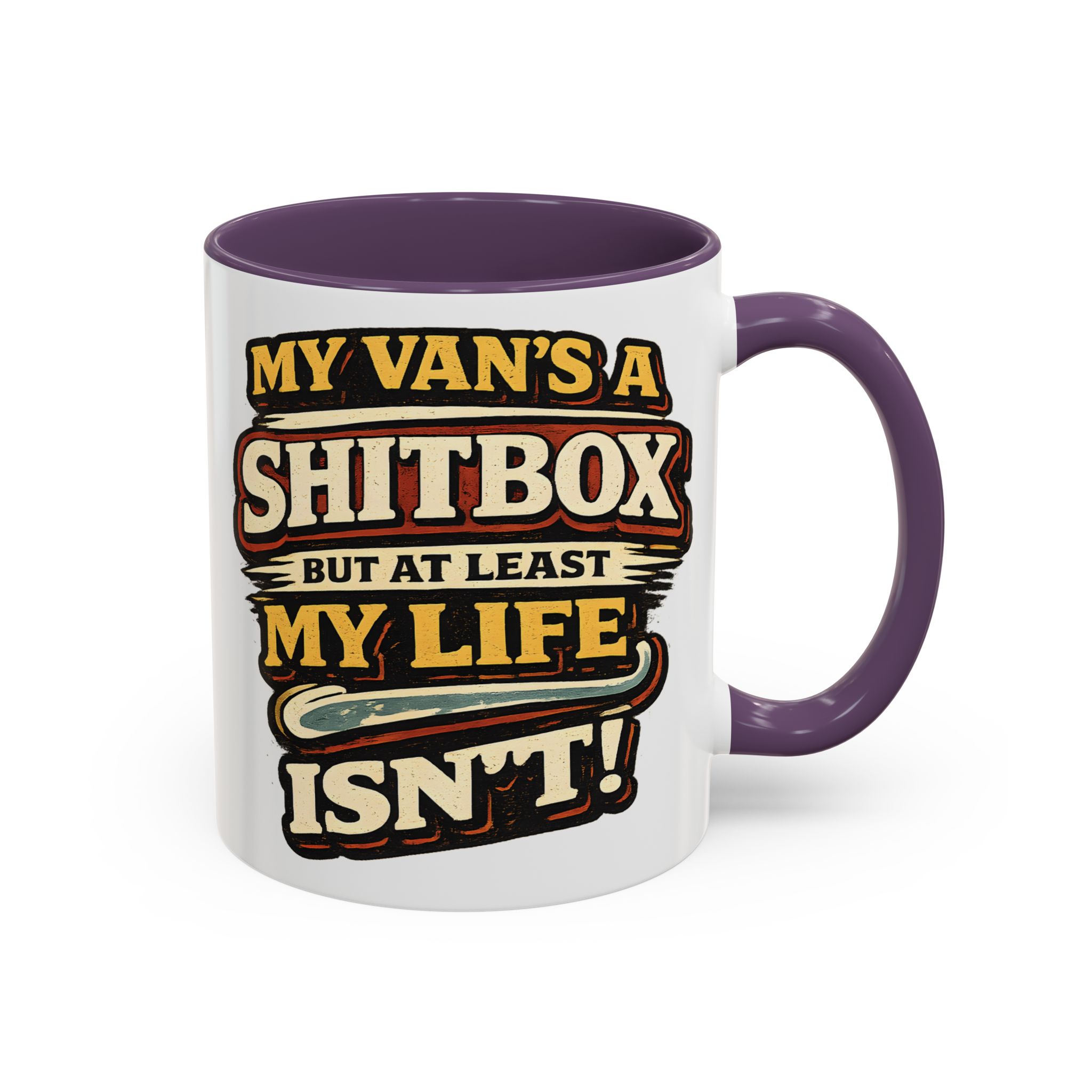 Accent Coffee Mug (11, 15oz) — "My Van`s A Shitbox" Design F**K-Line