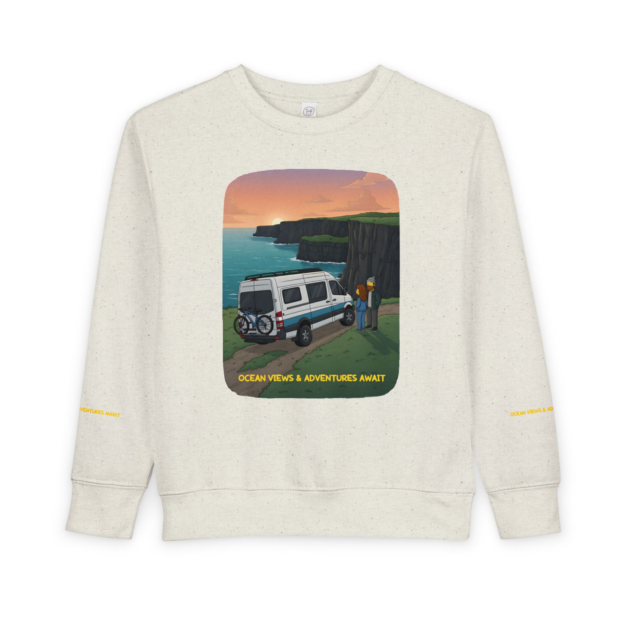 Toddler Sweatshirt - "Ocean Views-Adventures Awaits" (Design Sitcom-Line)