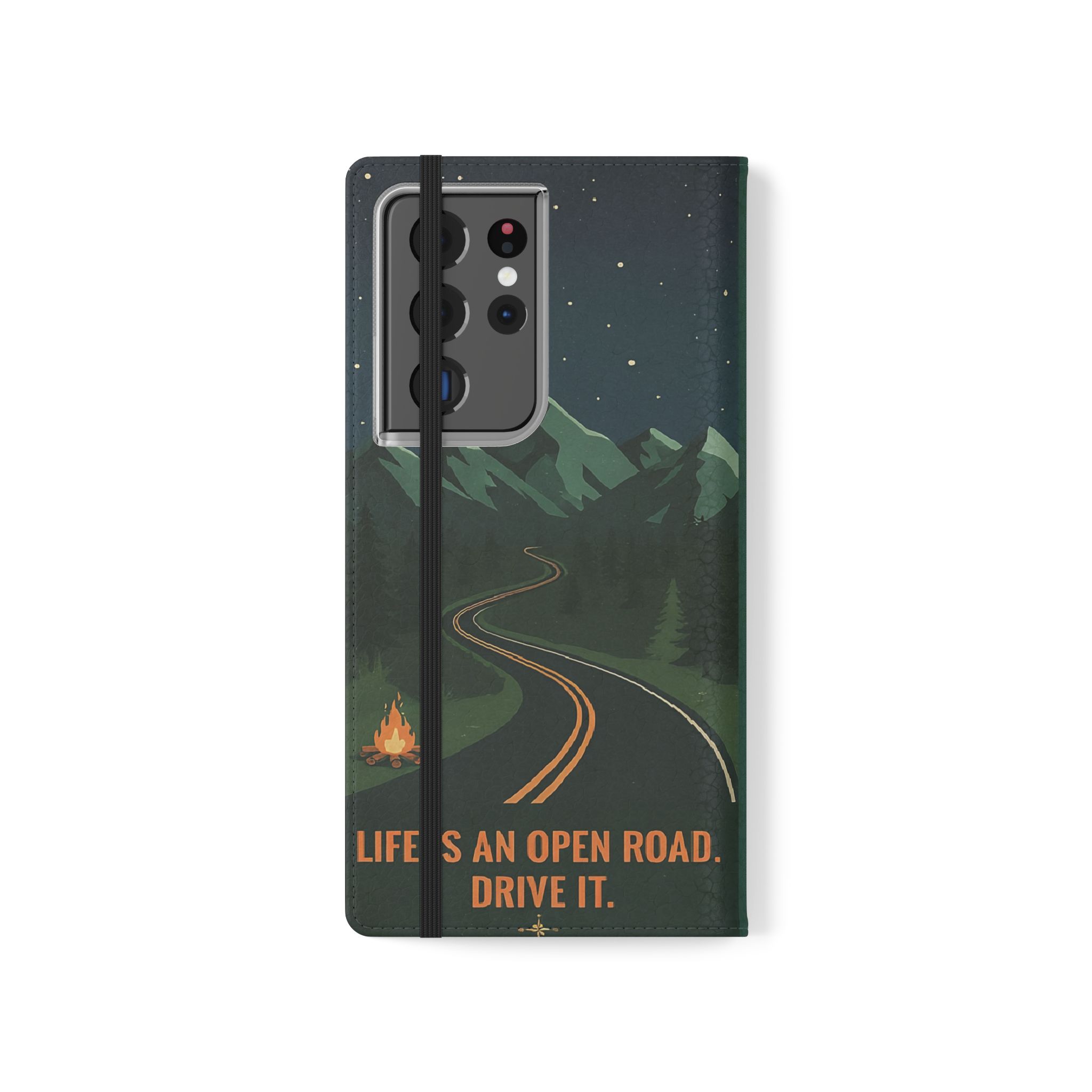 Flip Phone Case — "Roam More Worry Less - Life Is An Open Road" Phone Wallet