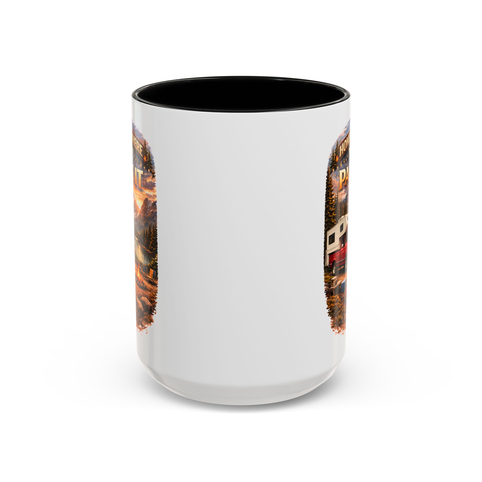 Accent Coffee Mug (11, 15oz) — "Home Is Where You Park It" Design Scenic-Line
