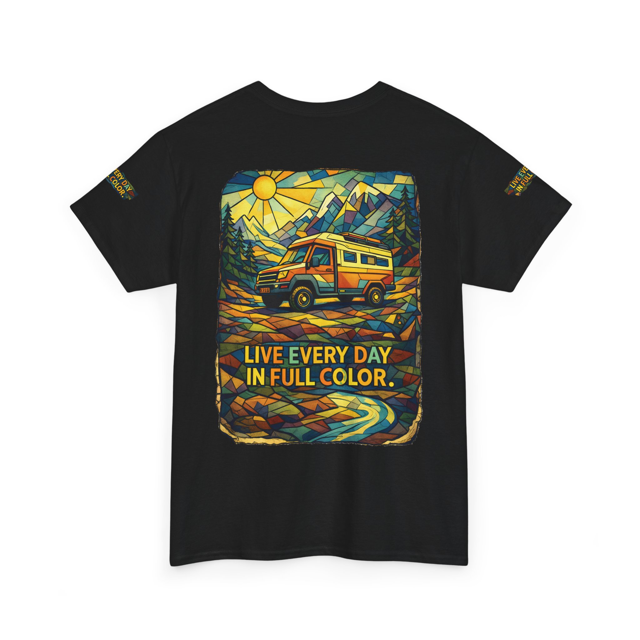 16023643361607991038_2048.jpeg Unisex Heavy Cotton Tee — "Live Life Every Day In Full Color" Design Cubic-Line