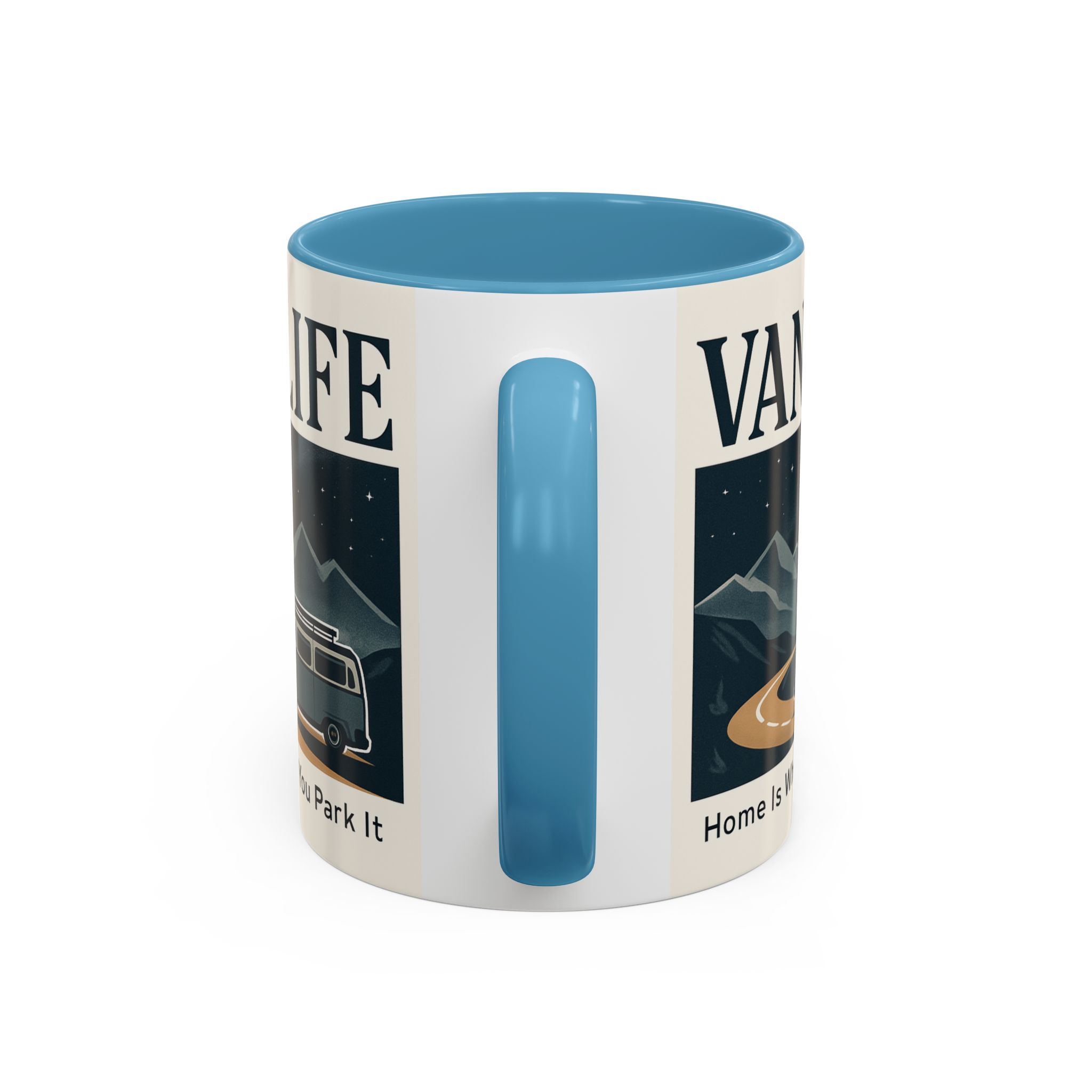 Coffee Mug — "Vanlife - Home Is Where You Park It" Accent Campervan Travel Mug