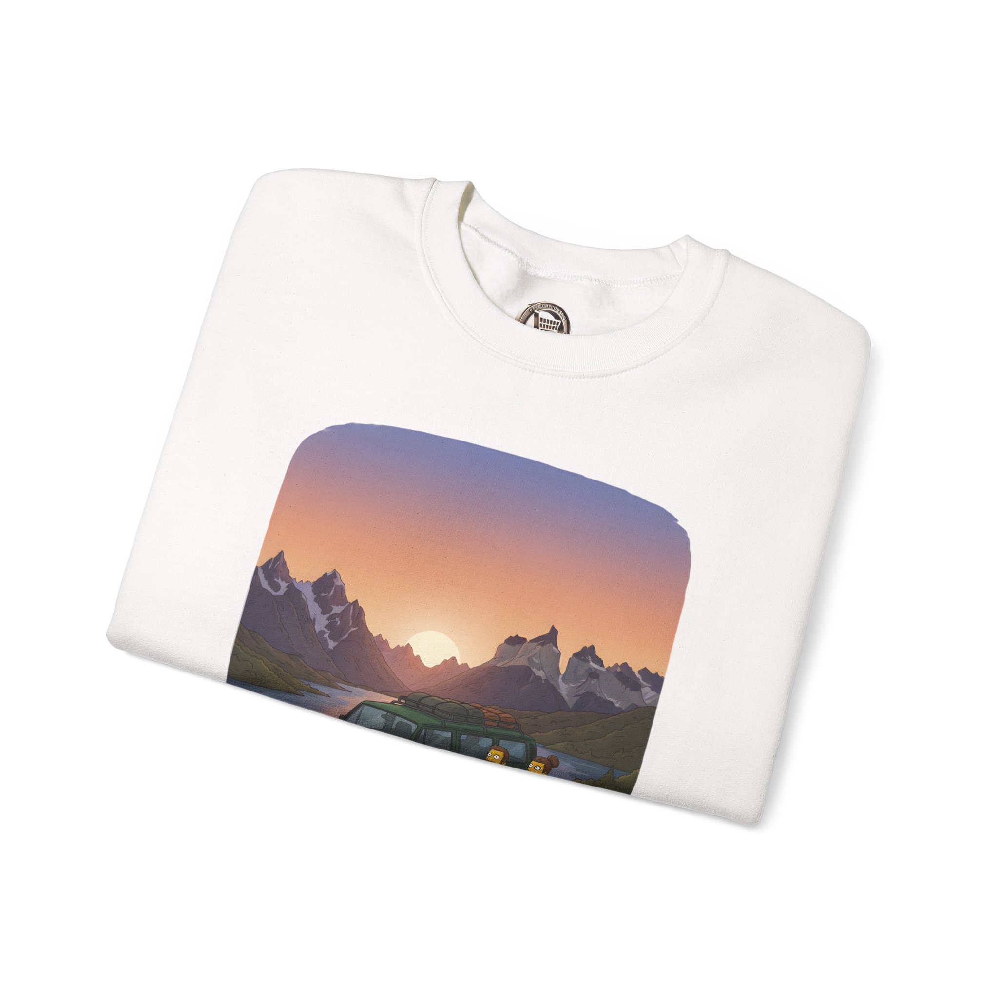 Unisex Heavy Blend™ Crewneck Sweatshirt — "Adventure Awaits-Go Find It" Design Sitcom-Line