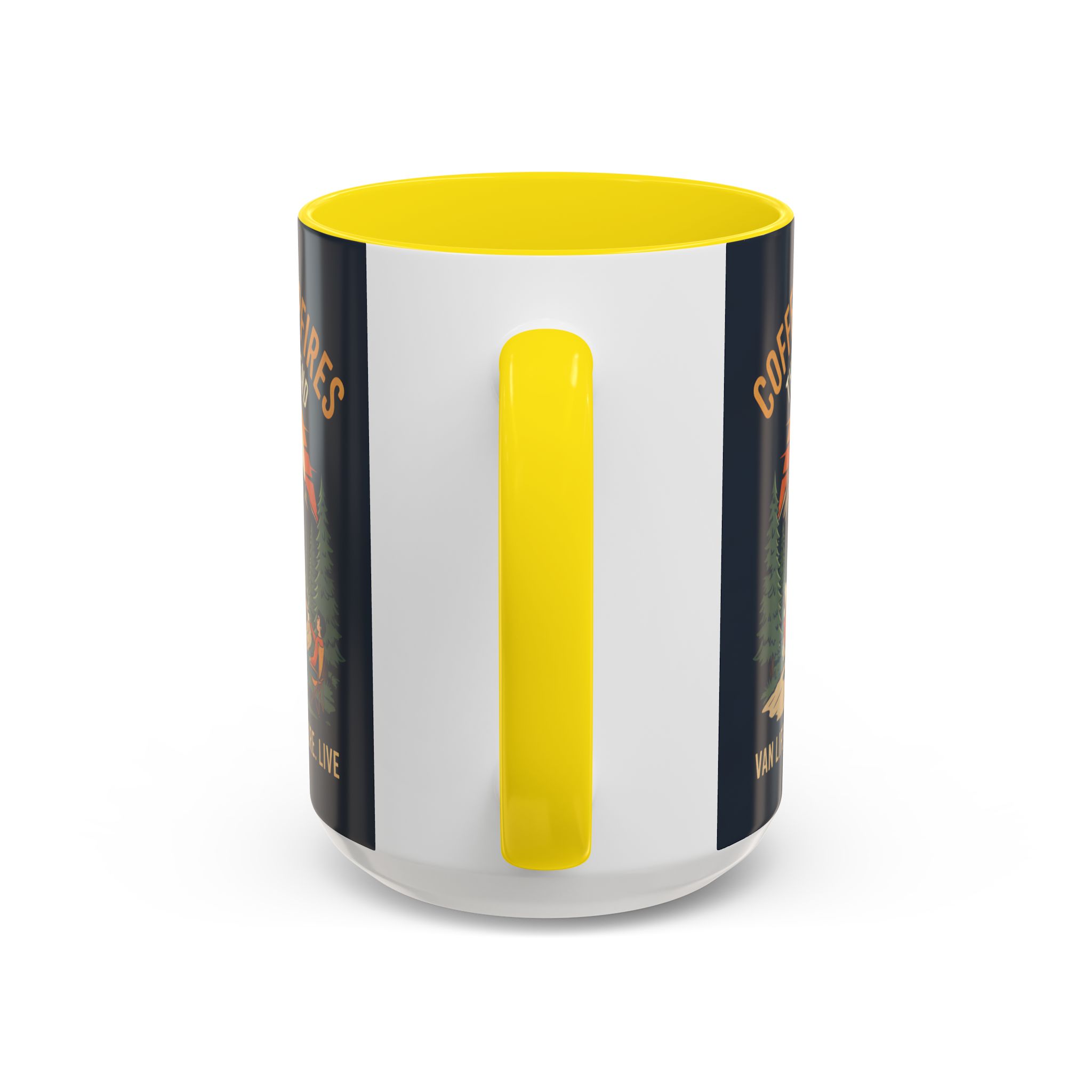 Accent Coffee Mug (11, 15oz) — "Coffee and campfires"