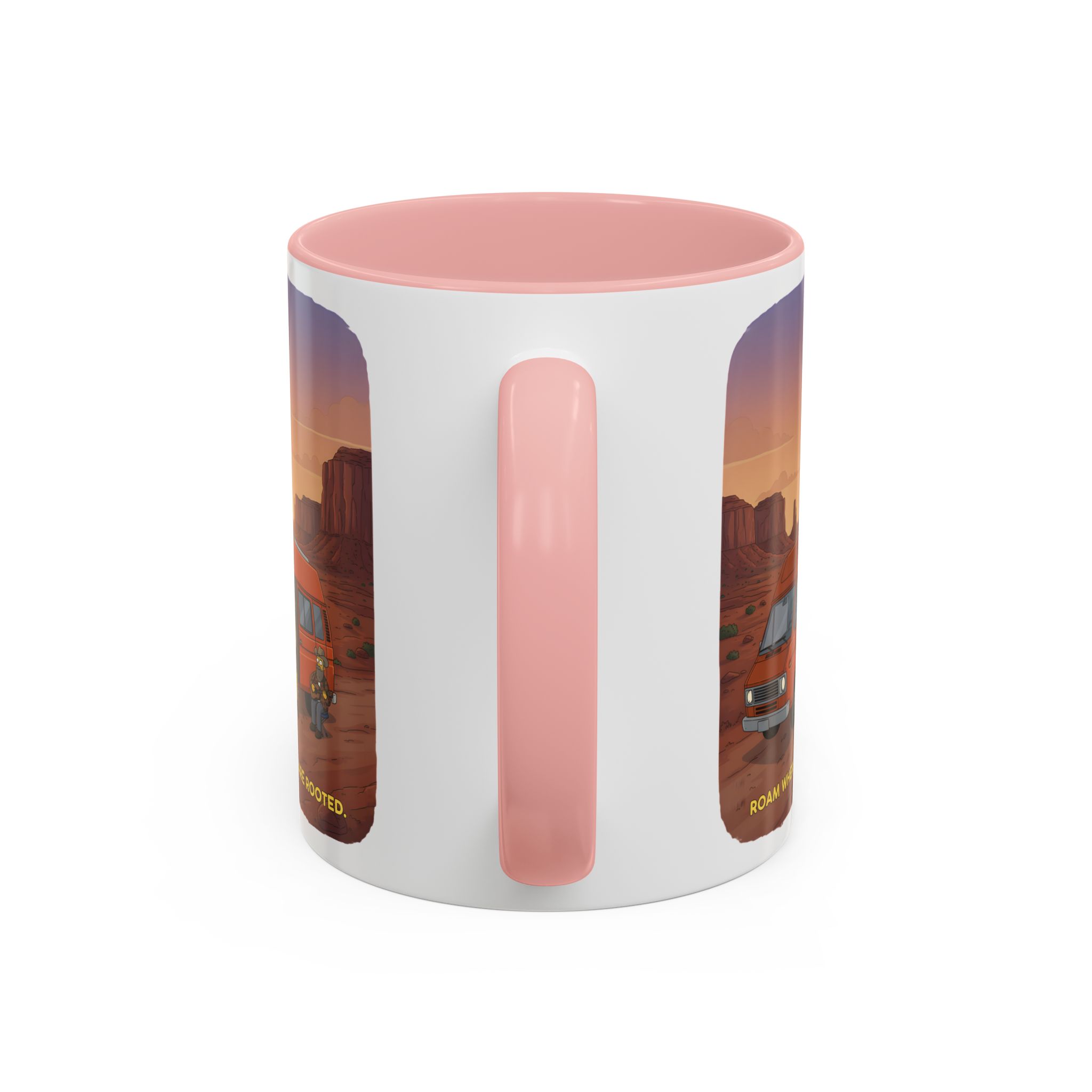 Accent Coffee Mug (11, 15oz) — "Roam Where You Are Rooted" Design Sitcom-Line