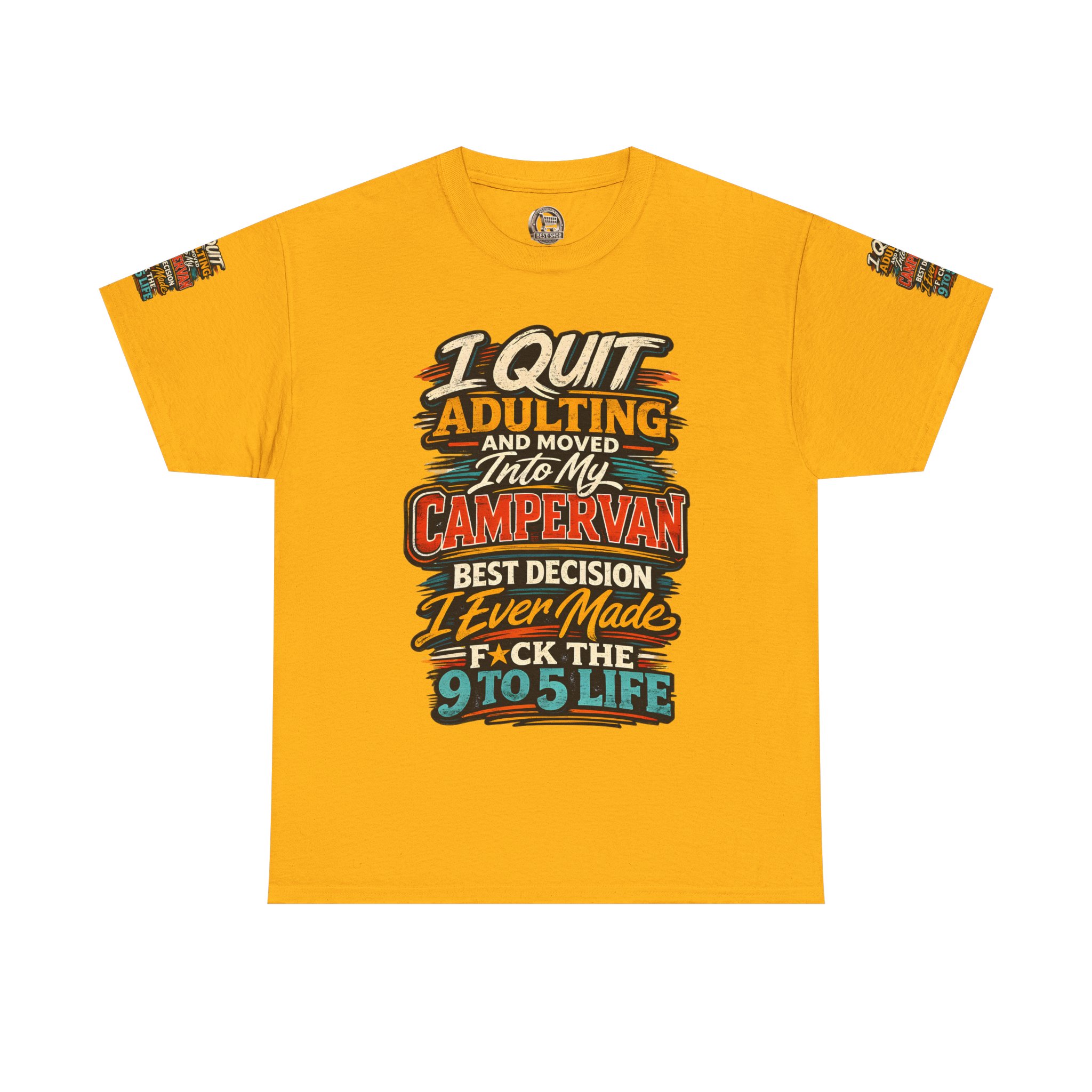 Unisex Heavy Cotton Tee — "I Quit Adulting" Design F**K-Line