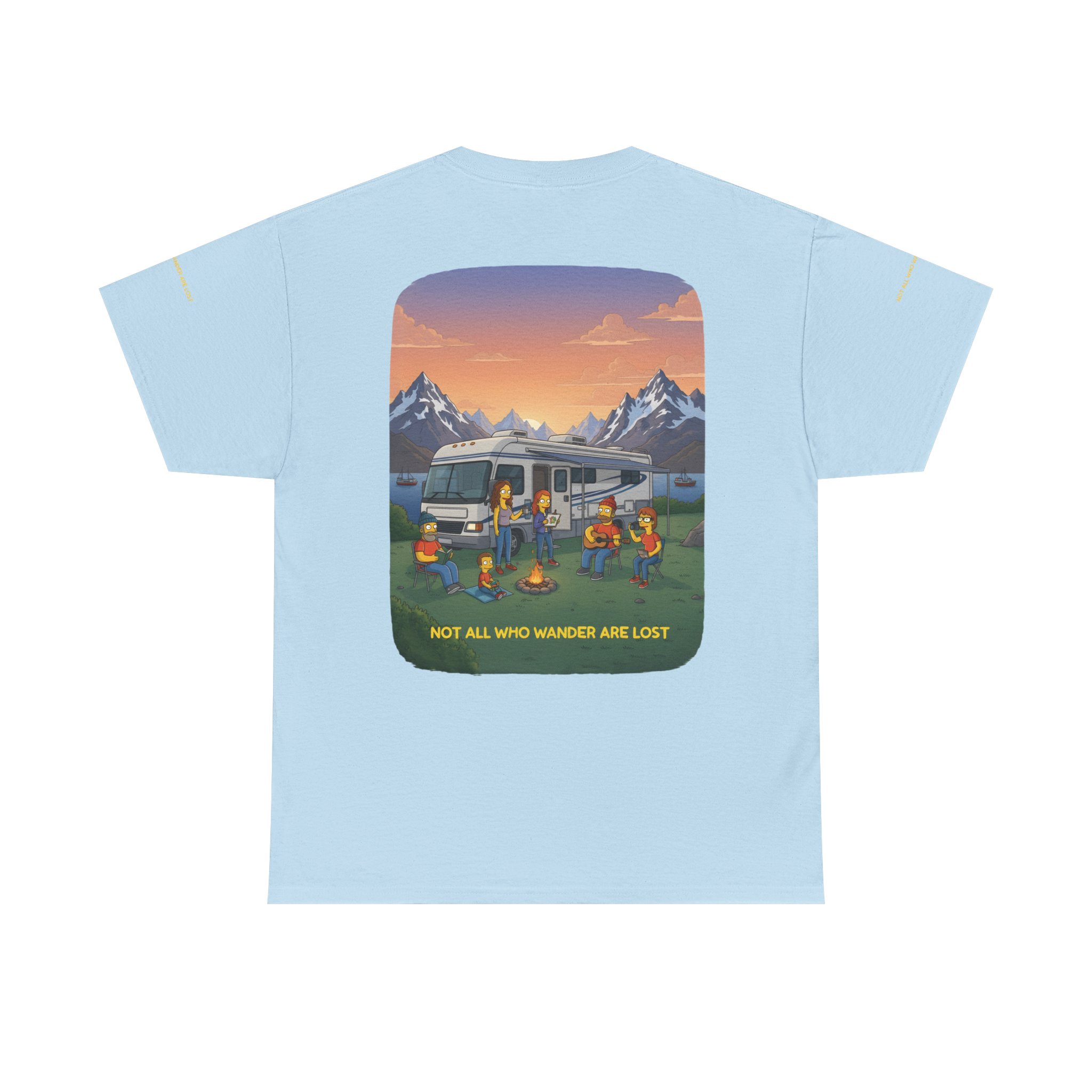 Unisex Heavy Cotton Tee — "Not All Who Wander Are Lost" Design Sitcom-Line