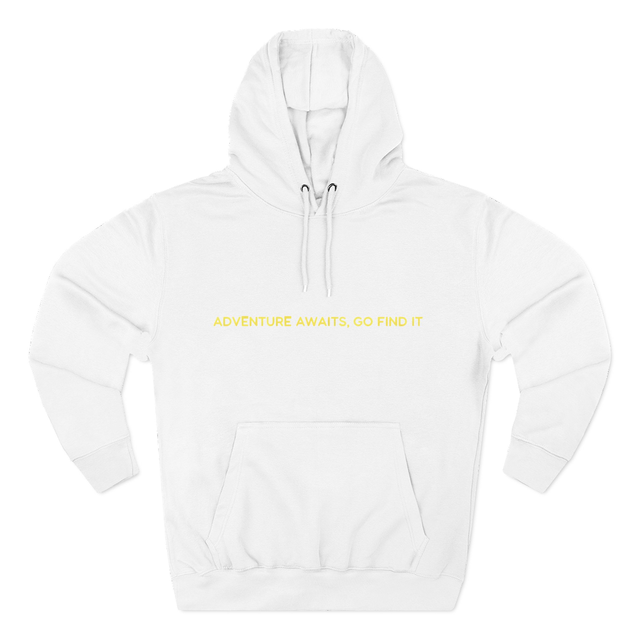 Three-Panel Fleece Hoodie - "Adventure Awaits-Go Find It"" Design Sitcom-Line