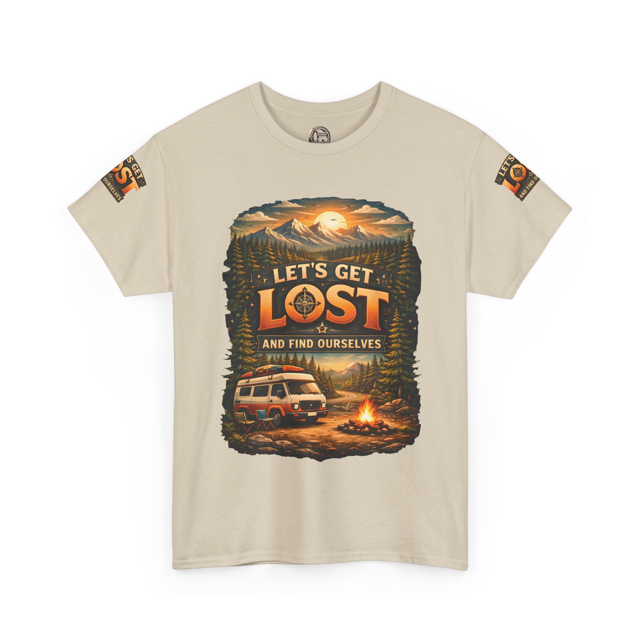 Unisex Heavy Cotton Tee — "Let´s Get Lost And Found Ourselfs" Design Scenic-Line
