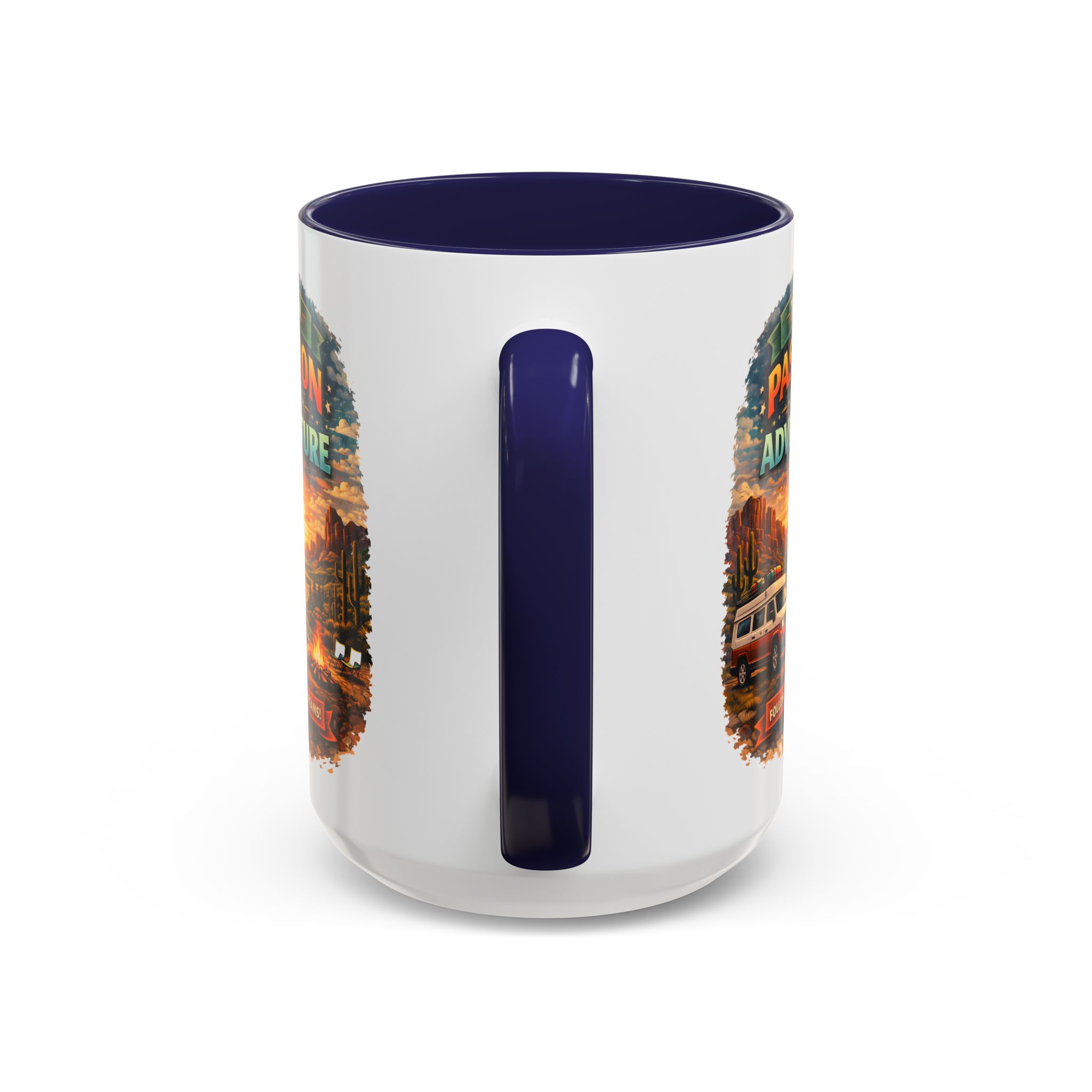 Accent Coffee Mug (11, 15oz) — "Turn Passion Into Adventure" Design Scenic-Line
