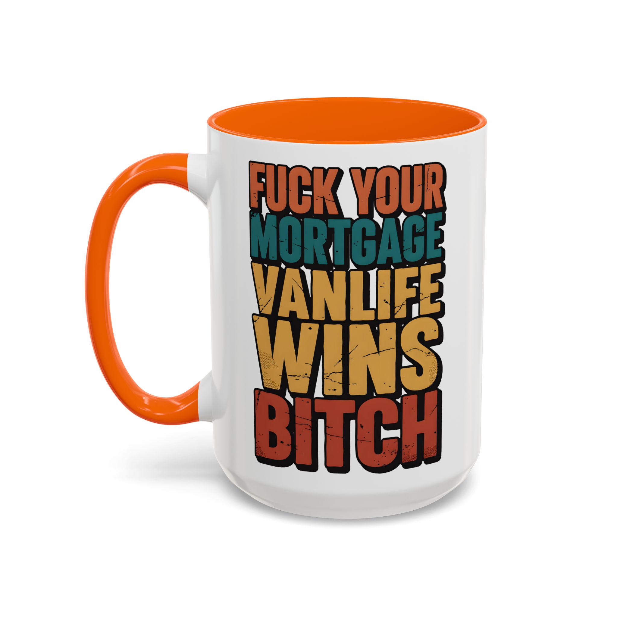 Accent Coffee Mug (11, 15oz) — "Fuck Your Mortgage" Design F**K-Line