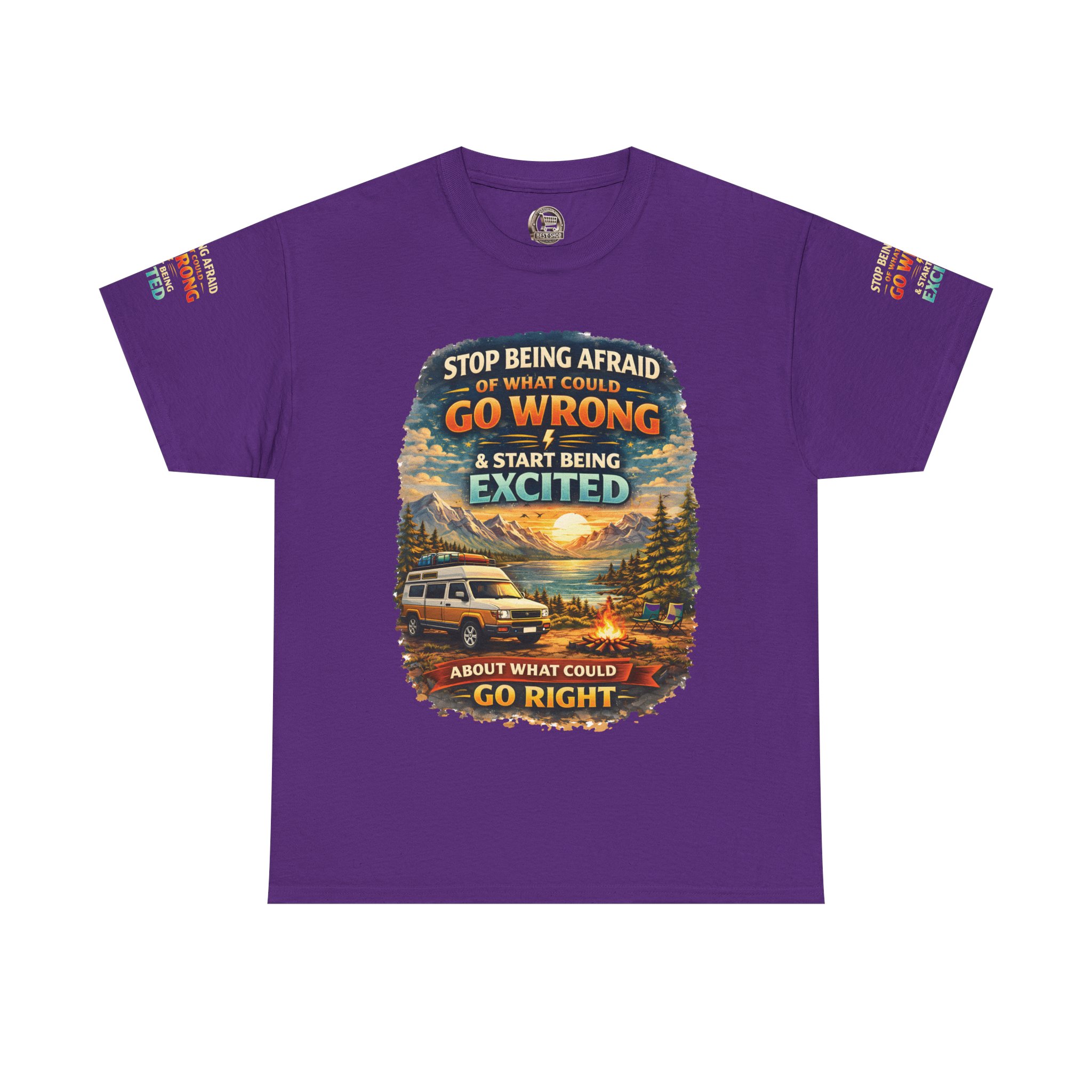 16074036169262867479_2048.jpeg Unisex Heavy Cotton Tee — "Stop Being Afraid Of What Could Go Wrong" Design Scenic-Line
