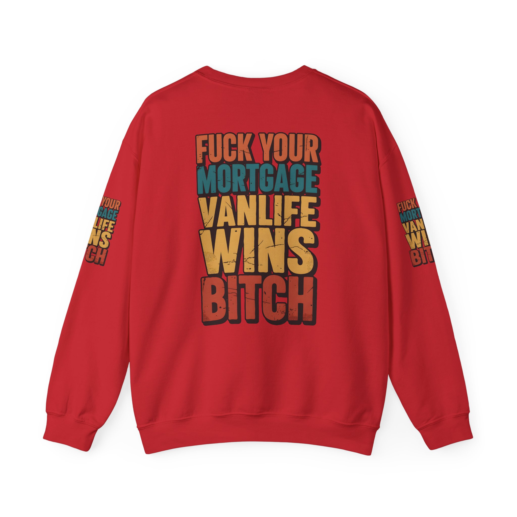 Unisex Heavy Blend™ Crewneck Sweatshirt — "Fuck Your Mortgage" Design F**K-Line