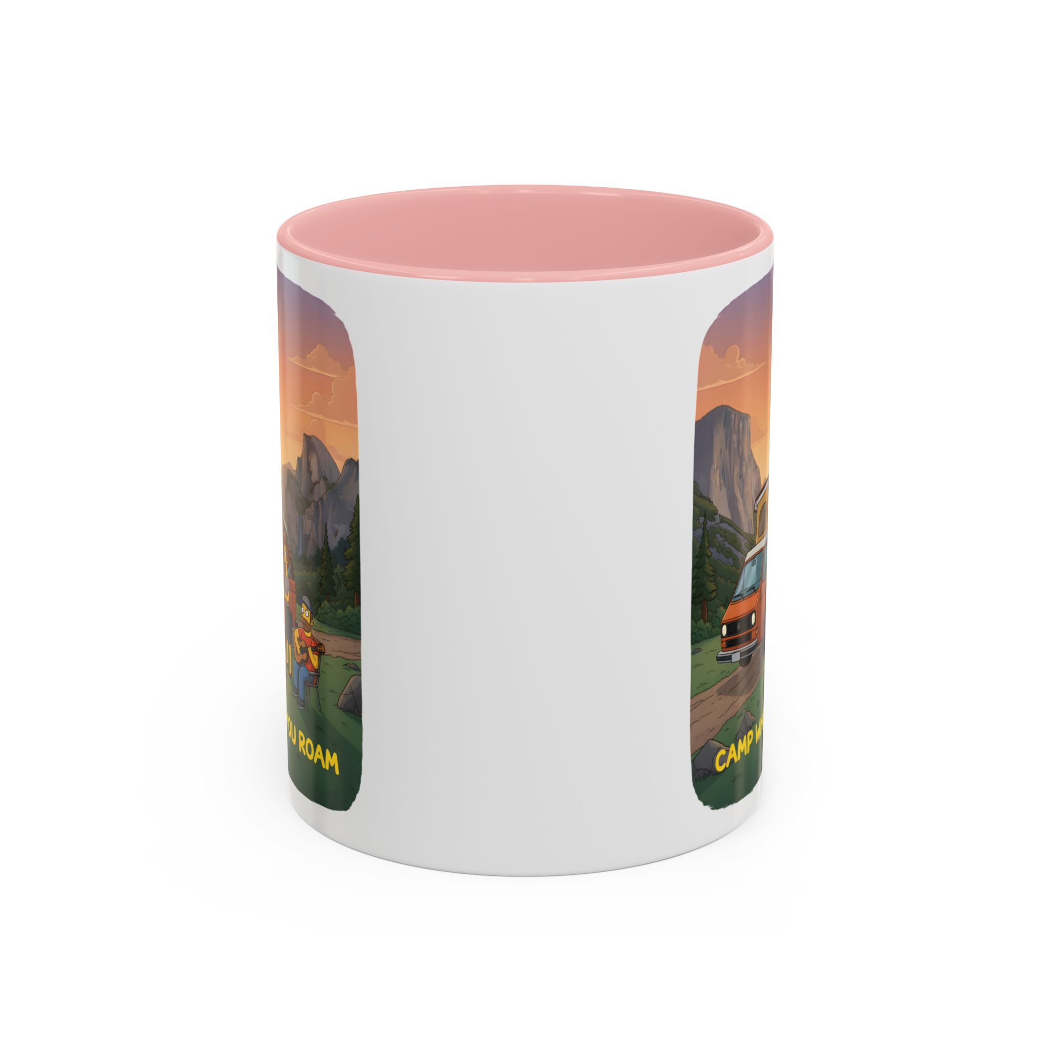 Accent Coffee Mug (11, 15oz) — "Camp Where You Roam" Design Sitcom-Line