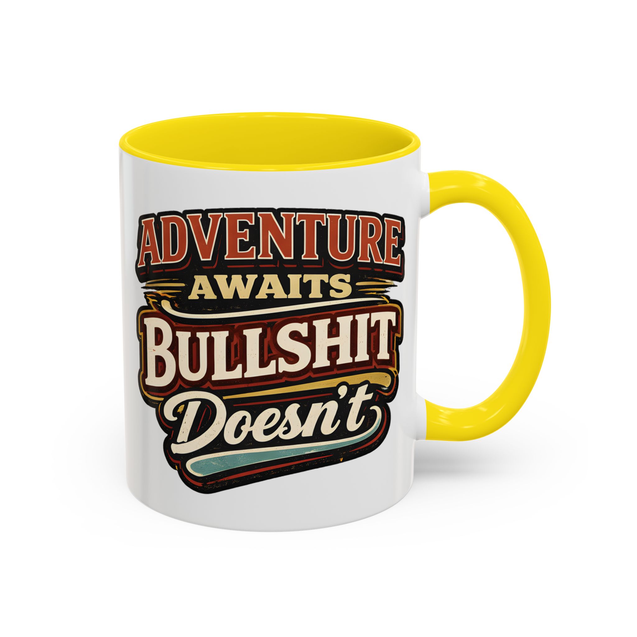 Accent Coffee Mug (11, 15oz) — "Adventure Awaits" Design F**K-Line