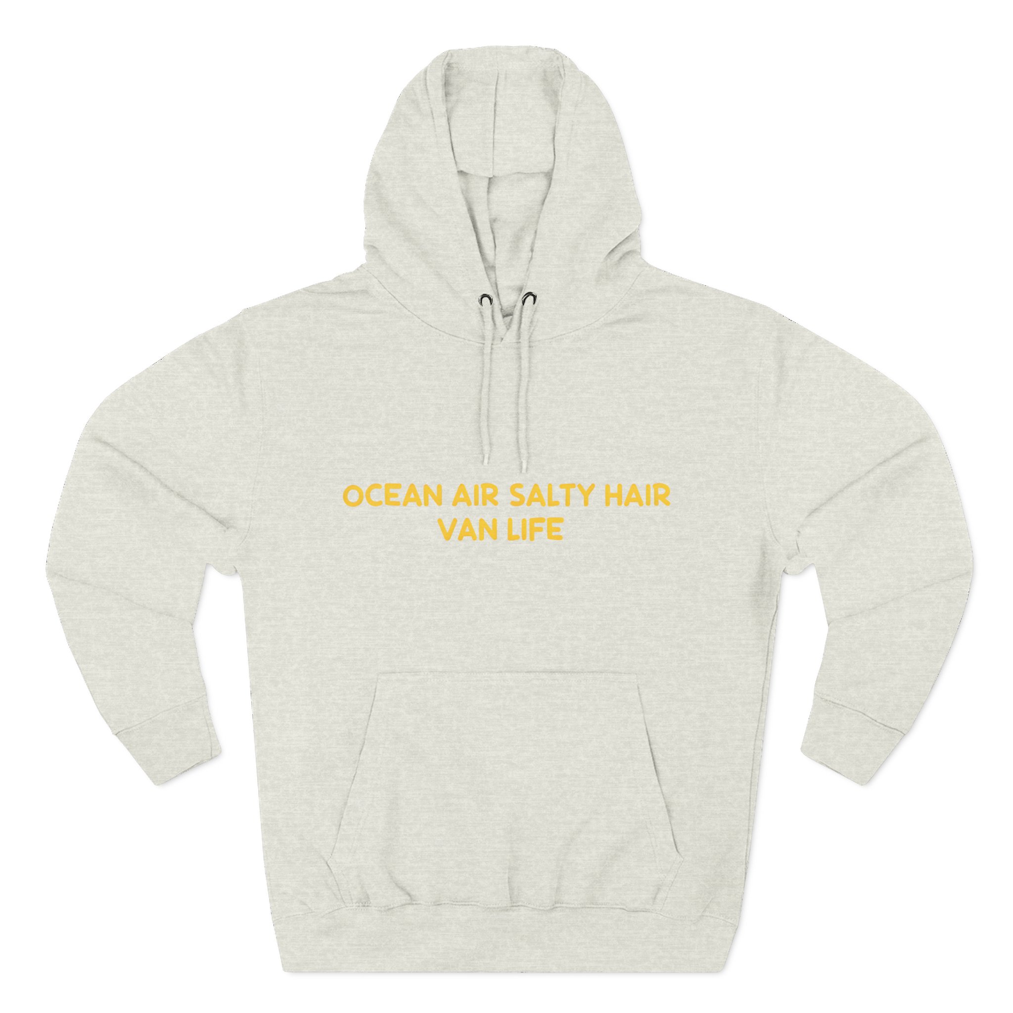 Three-Panel Fleece Hoodie - "Ocean Air Salty Hair Van Life" Design Sitcom-Line