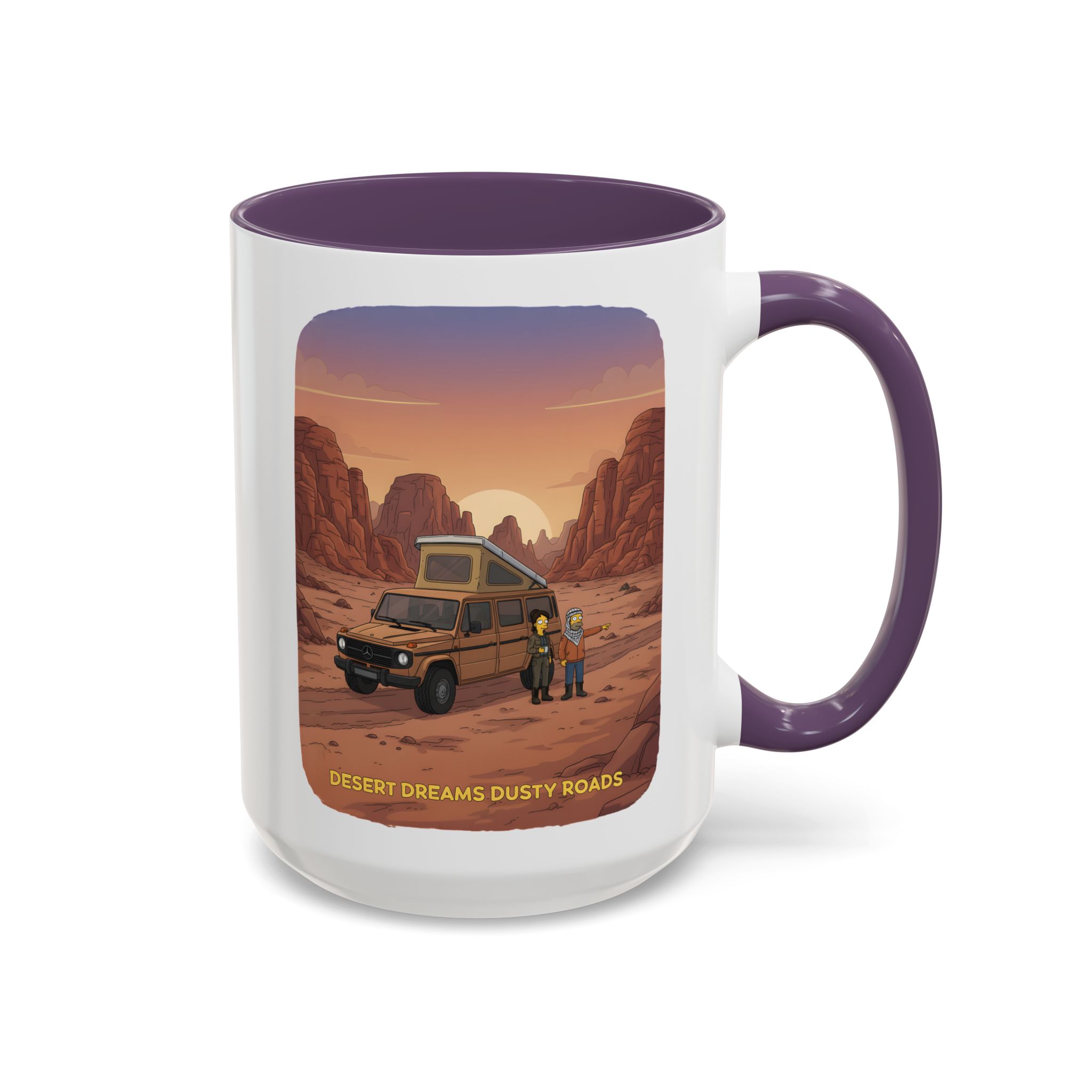 Accent Coffee Mug (11, 15oz) — "Desert Dreams Dusty Roads" Design Sitcom-Line