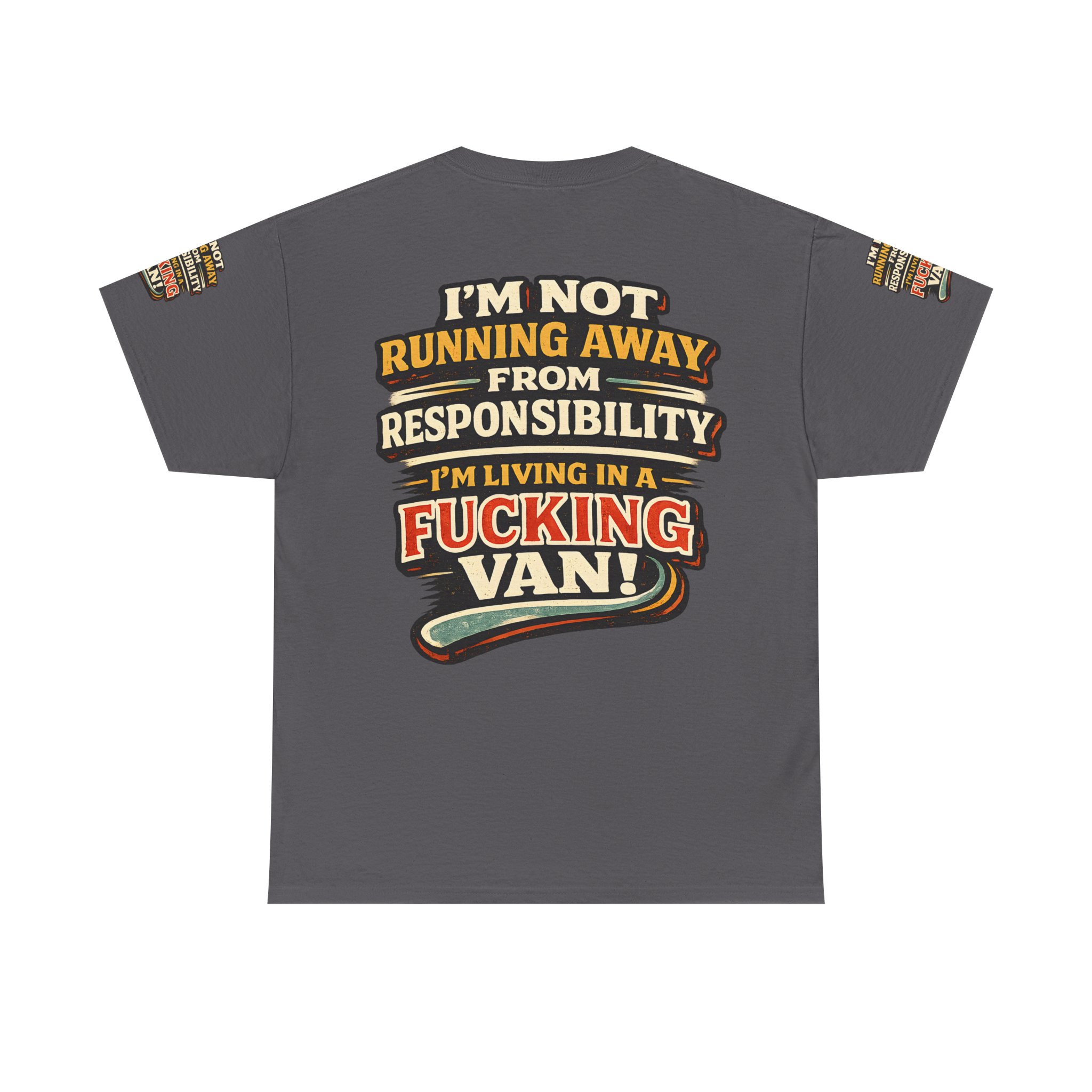 Unisex Heavy Cotton Tee — "I`m Not running Away" Design F**K-Line