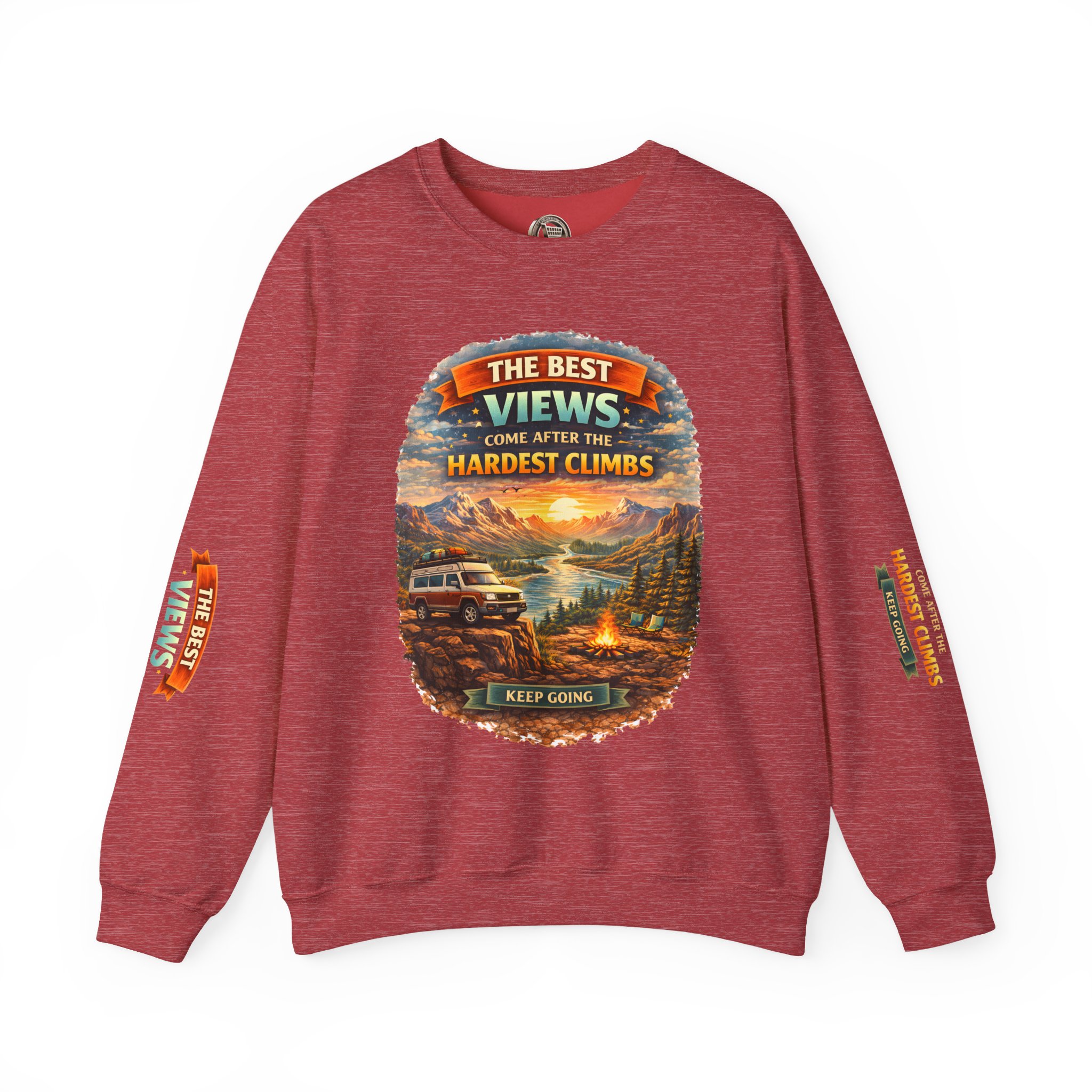 Unisex Heavy Blend™ Crewneck Sweatshirt — "The Best Views" Design Scenic-Line