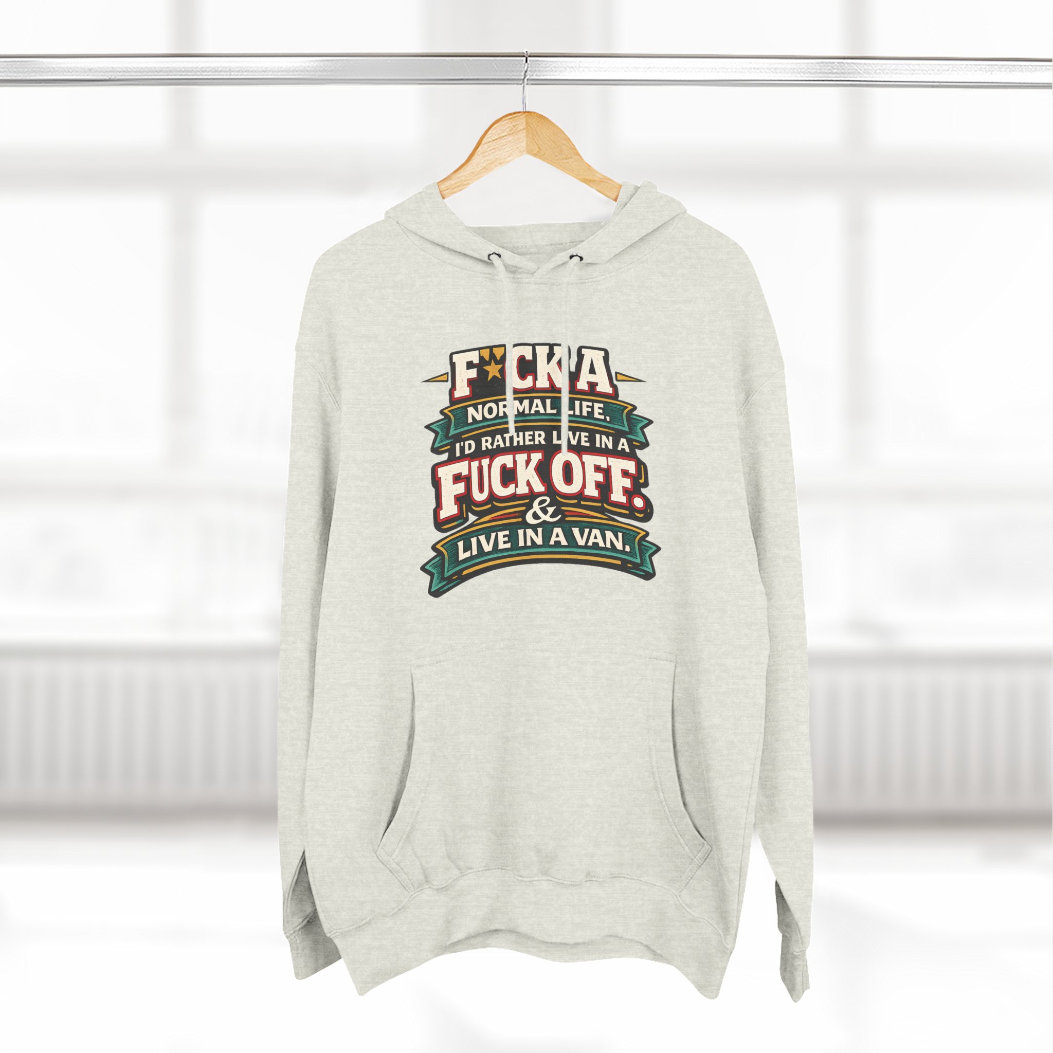 16104396085055612722_2048.jpeg Three-Panel Fleece Hoodie - "Fuck A Normal Life" Design F**K-Line