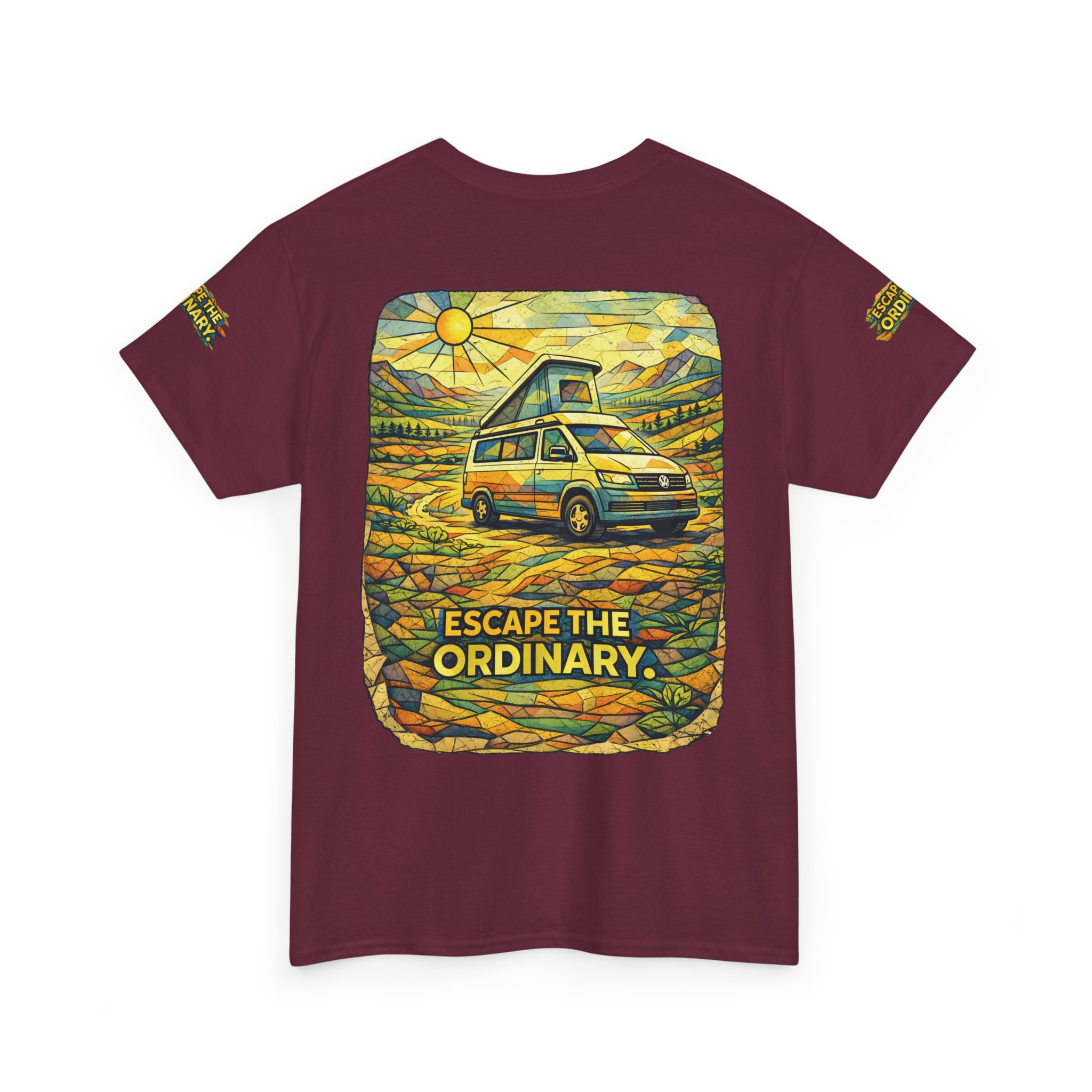 16106379676721549172_2048.jpeg Unisex Heavy Cotton Tee — "Escape The Ordinary" Design Cubic-Line