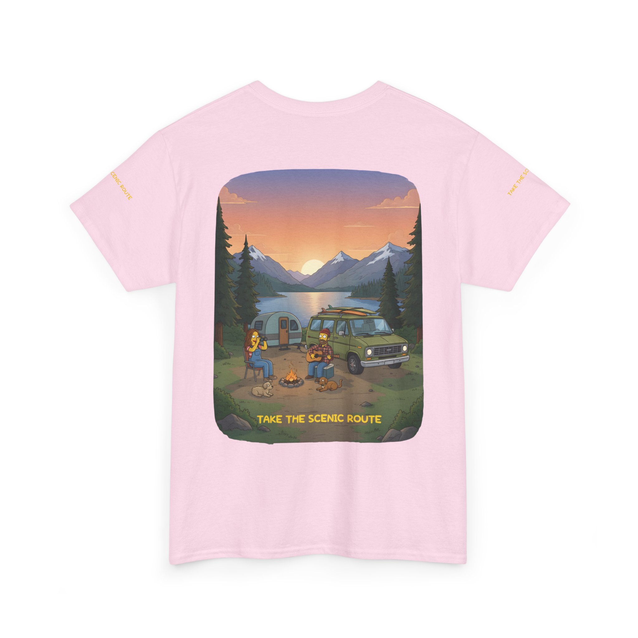 Unisex Heavy Cotton Tee — "Take The Scenic Route" Design Sitcom-Line