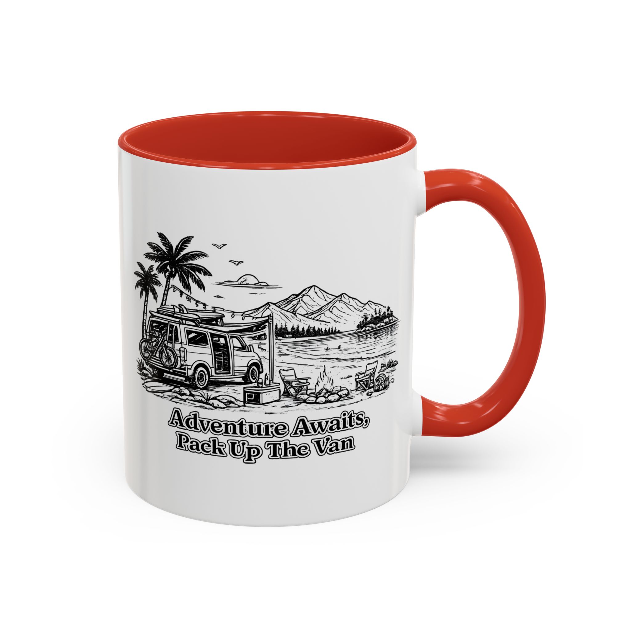 1611218505907253229_2048.jpeg Accent Coffee Mug (11, 15oz) — "Adventure Awaits,Pack Up The Van" Design Minimal-Line