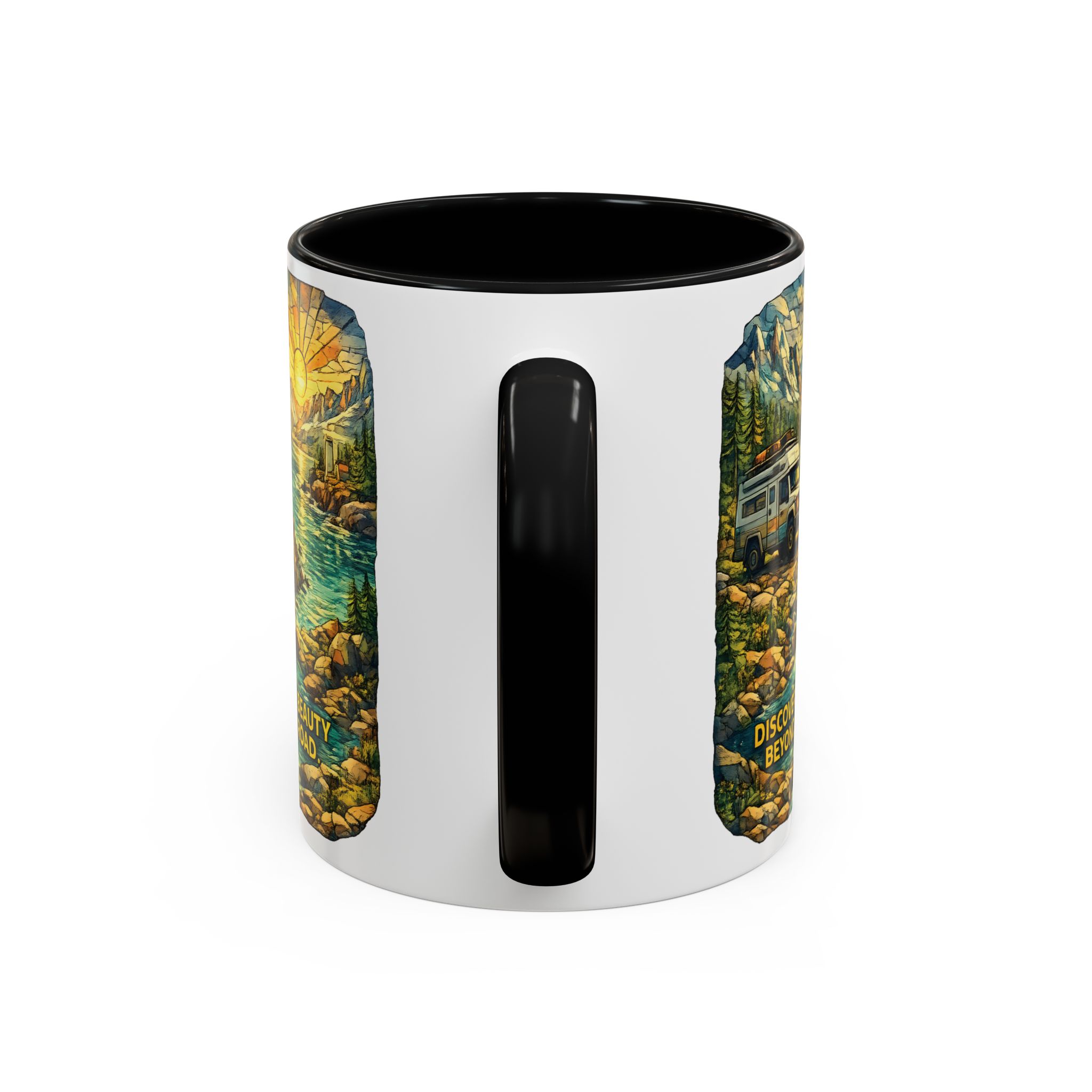 16112478474654173704_2048.jpeg Accent Coffee Mug (11, 15oz) — "Discover The Bieuty Beyond The Road" Design Cubic-Line