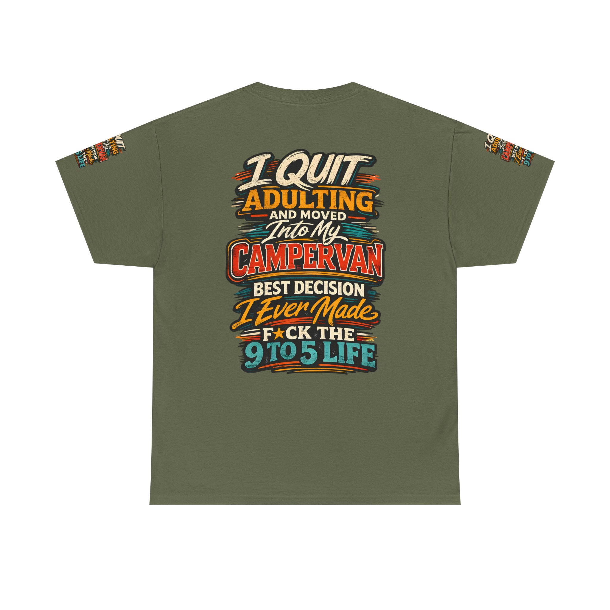 Unisex Heavy Cotton Tee — "I Quit Adulting" Design F**K-Line
