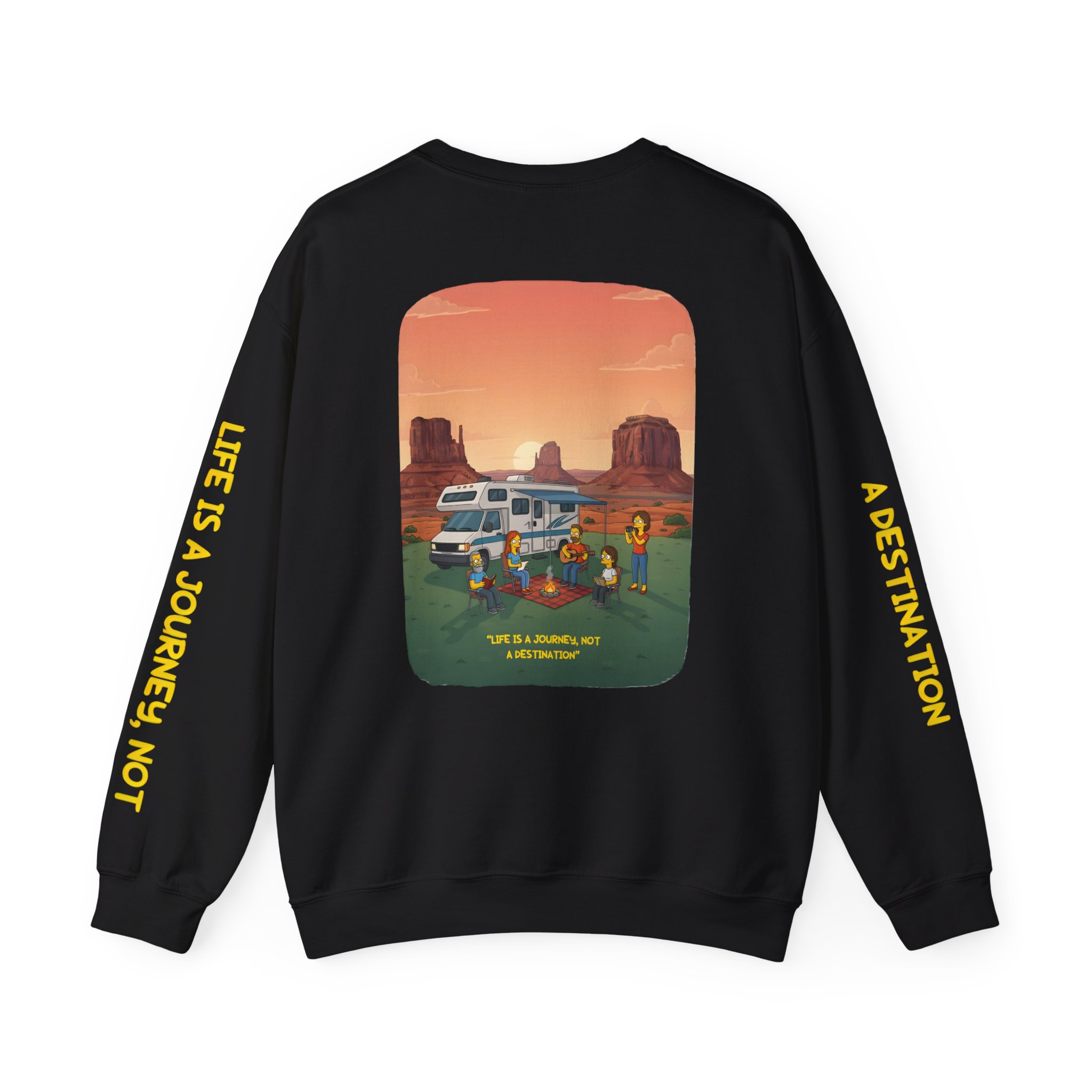 Unisex Heavy Blend™ Crewneck Sweatshirt — "Life Is A Journey-Not A Destination" Design Sitcom-Line