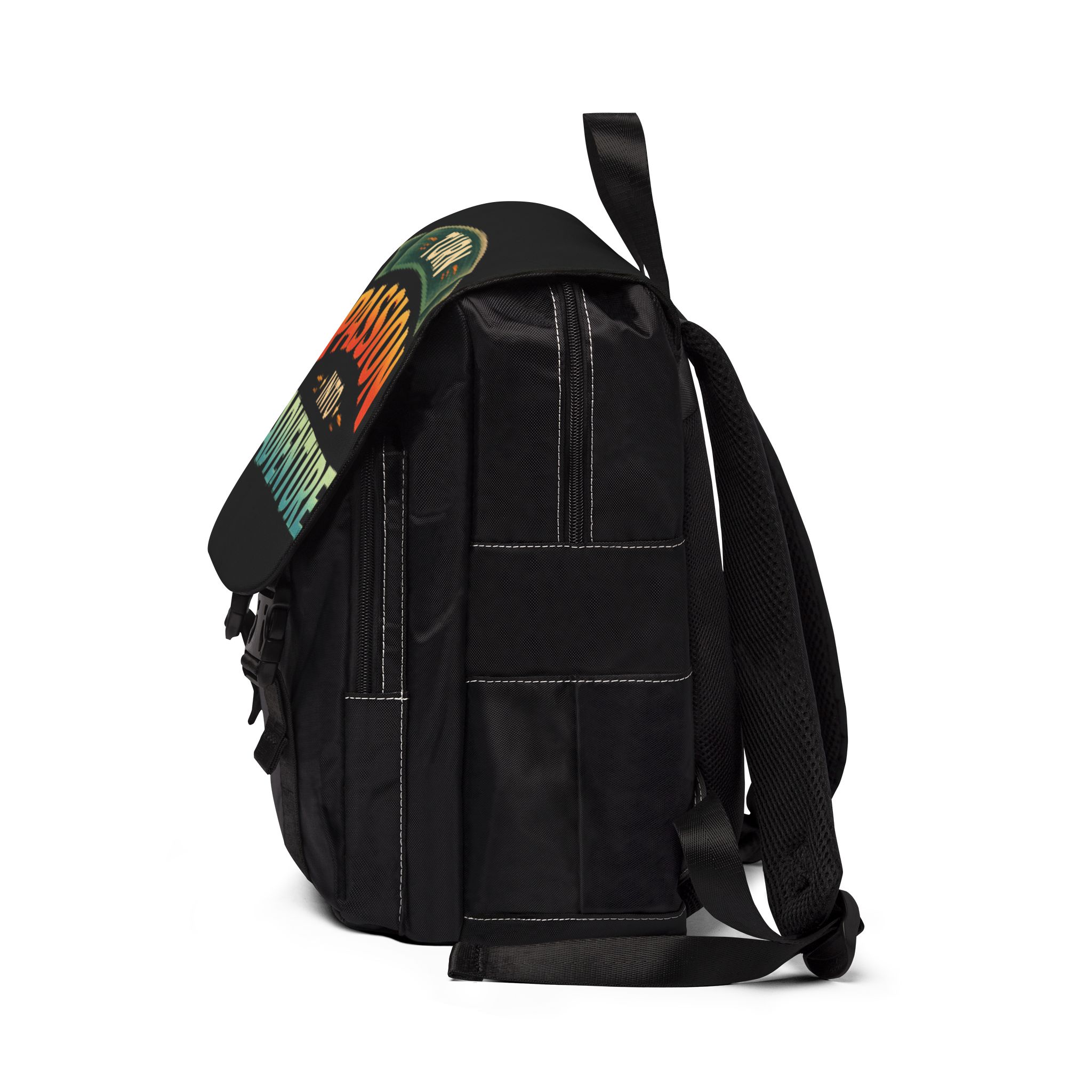 Unisex Casual Shoulder Backpack—"Turn Passion Into Adventure" Design Scenic-Line(Campervan)